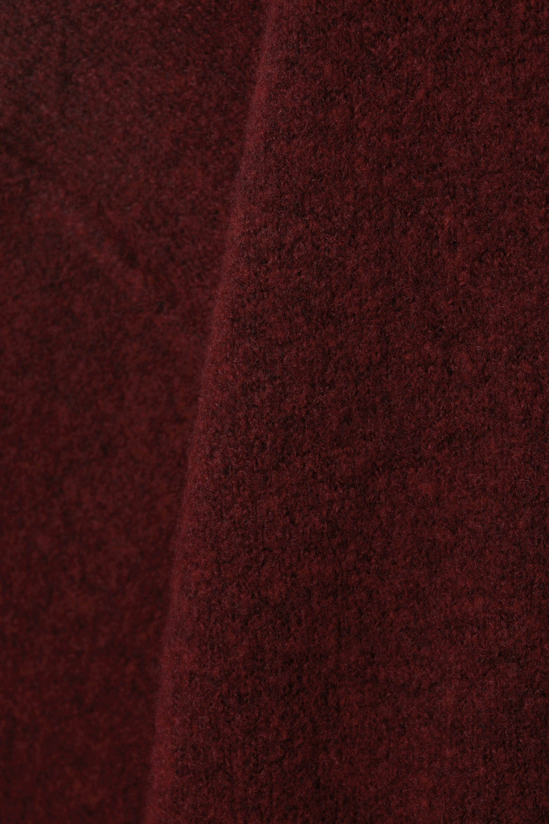 Dark Red Melange - Relaxed Knitted Sweater - 5