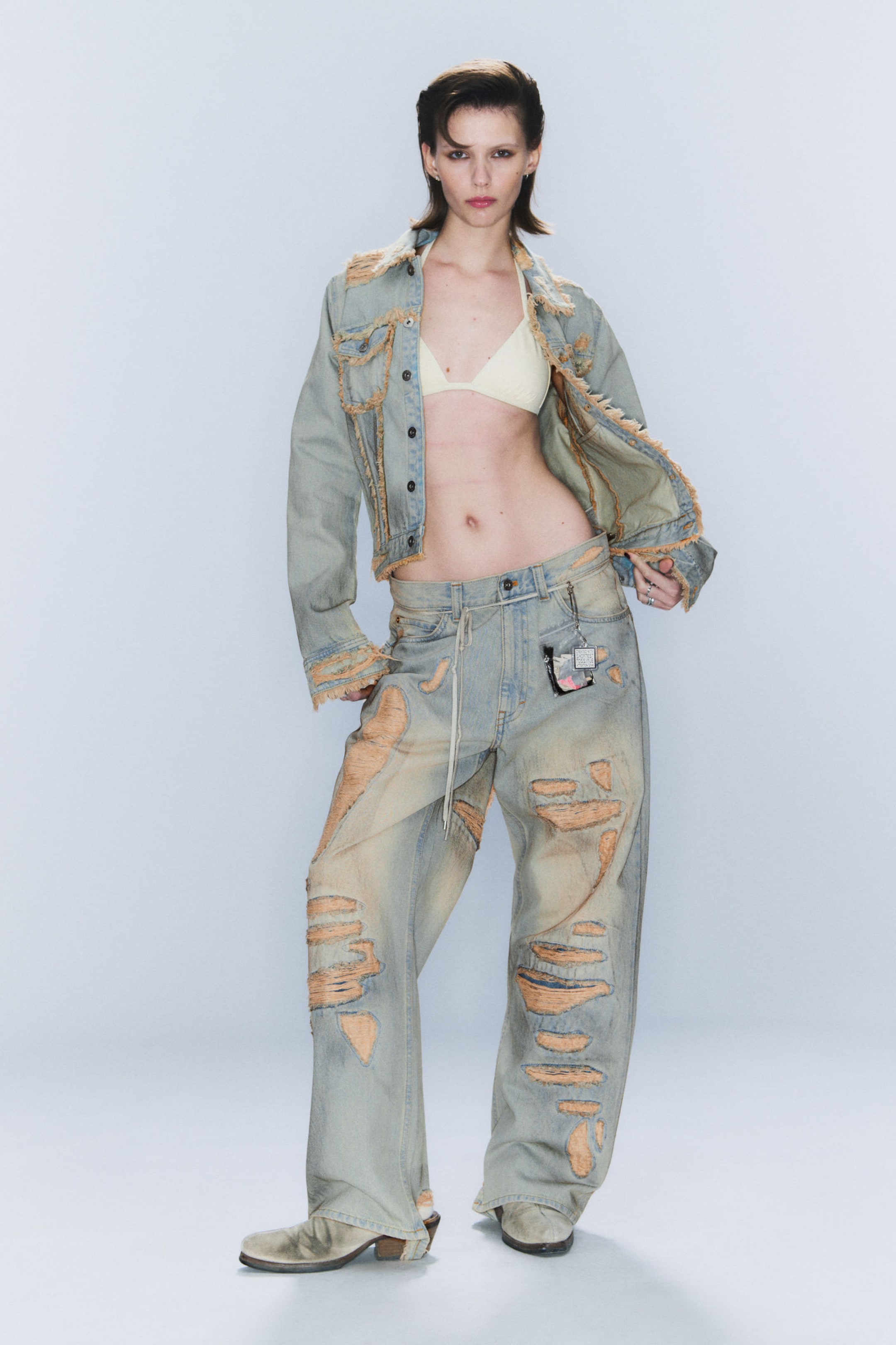 Hellblau - Pink Rip - CM x LB Looser Pink Rip Unisex Jeans - 6