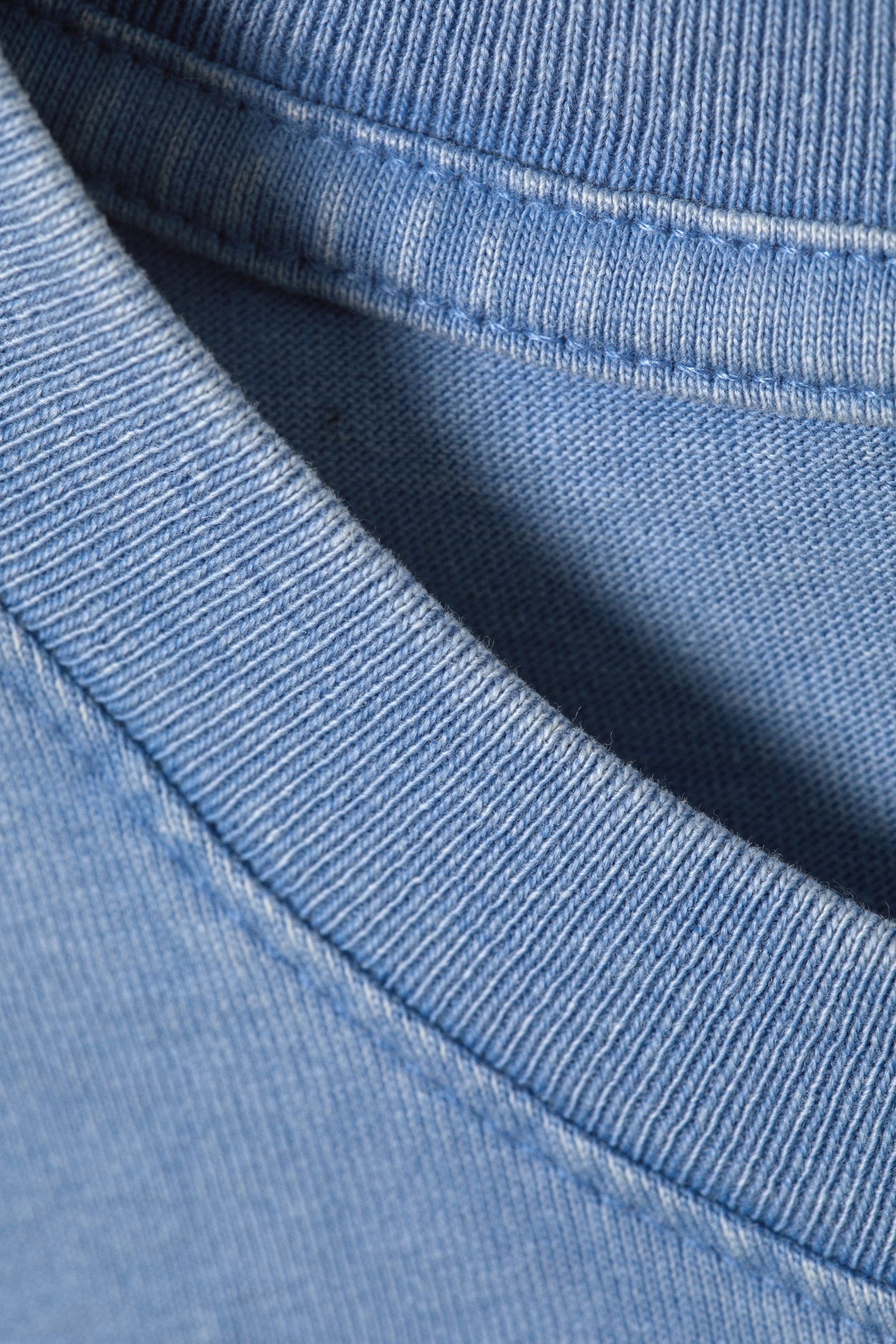 Blue - Shrunken Short-Sleeved Cotton T-shirt - 5