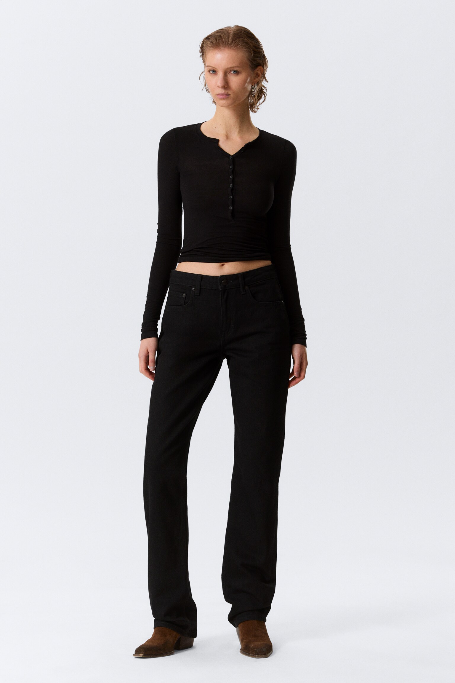 Jean droit taille mi-haute standard Laika - Black Rinse - Noir/Eighteen Blue - Bleu moyen/Bleu profond - Bleu foncé - 2