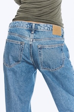 90-tallsblå – middels blå - Imoo jeans med lavt liv, vide ben og løs passform - 4