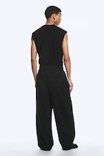 Donkerzwart - Loose Pleated Sweatpants - 3