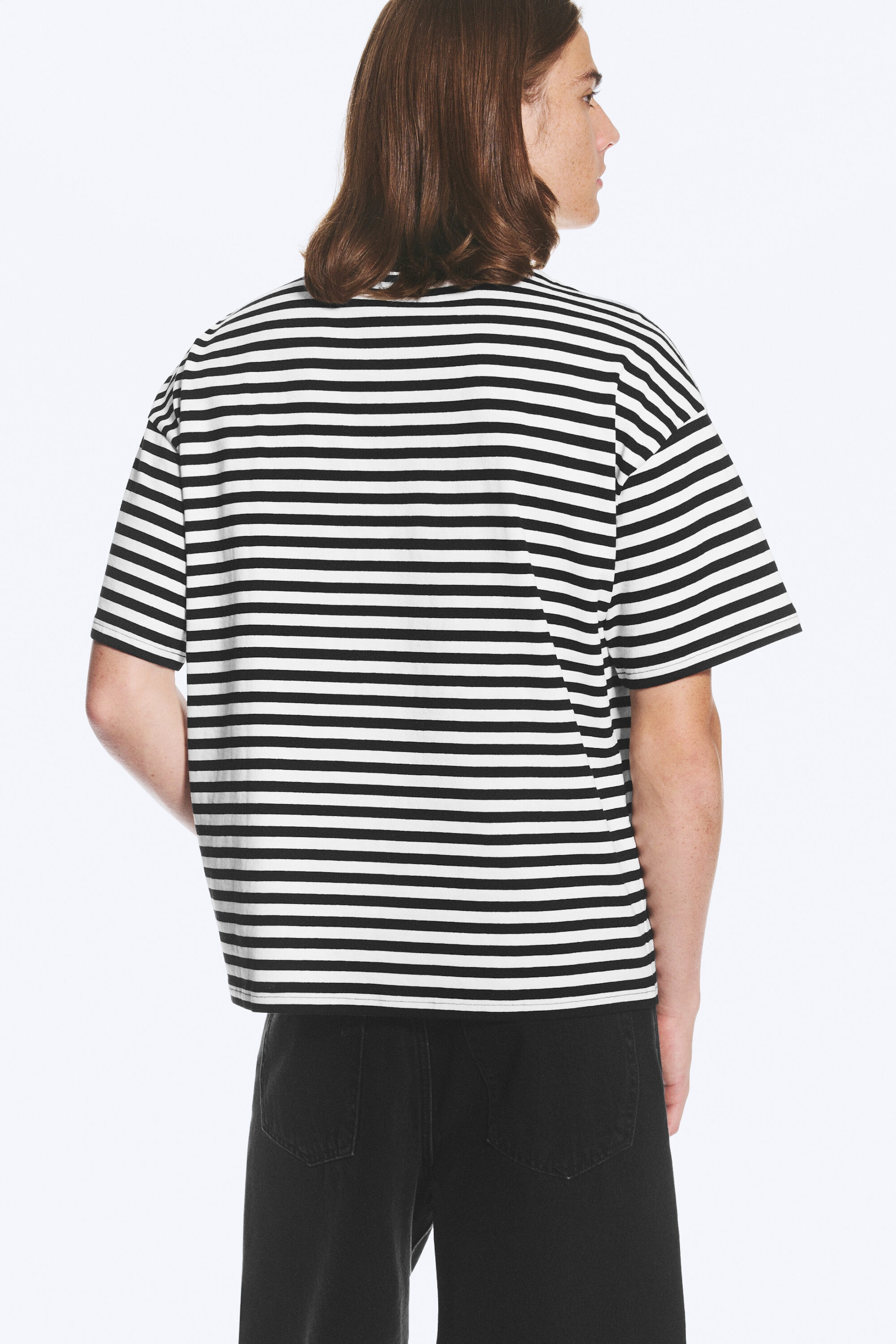 Striped White/Black - LOOSE FIT T-SHIRT - 3