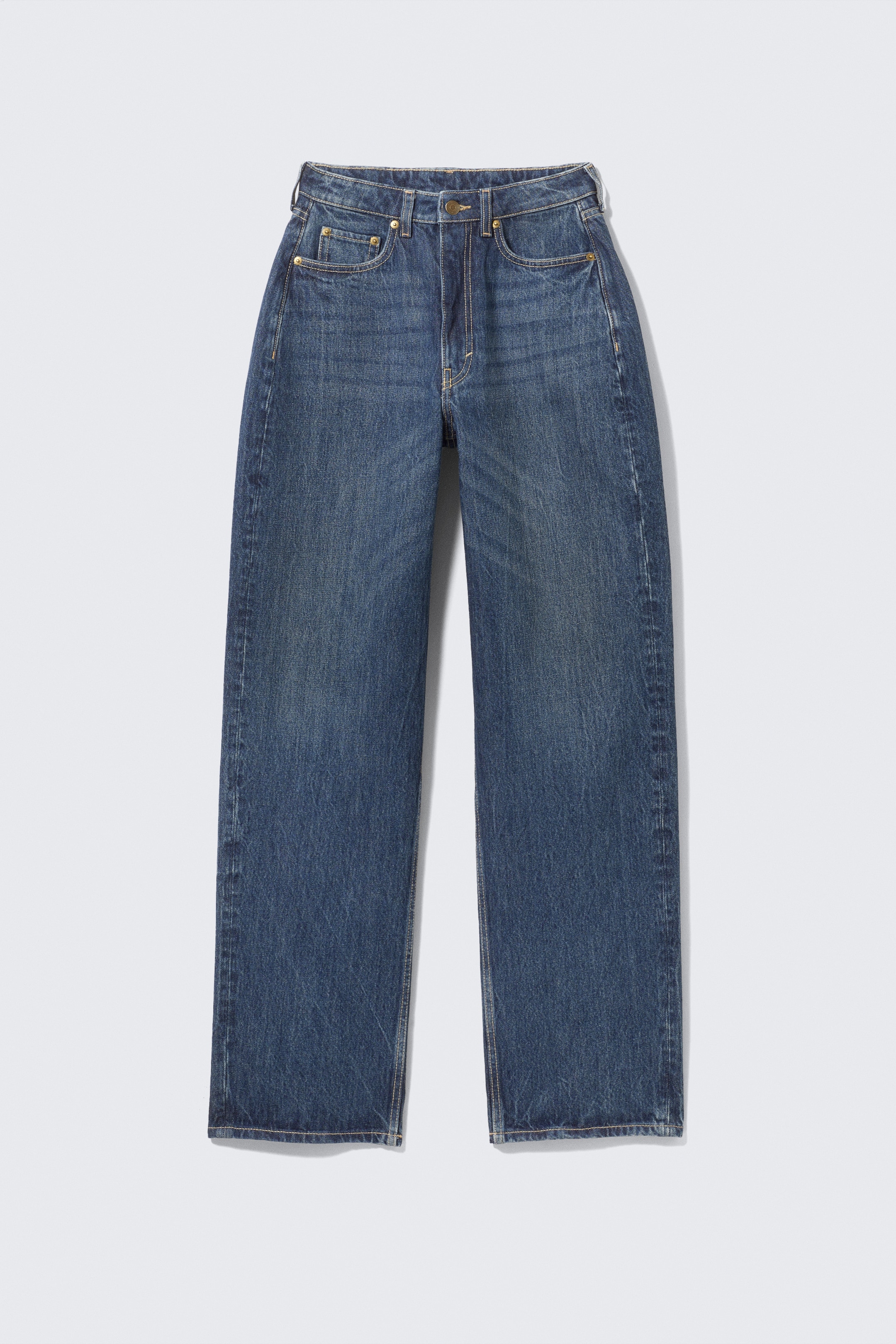 Zobrazit větší obrázek: Halo Curve High Waisted Regular Wide Leg Jeans - Morning Blue - tmavě modrá - ŽENY | H&M CZ 6