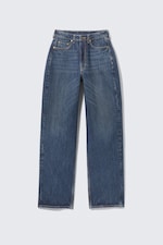 Morning Blue - Dark Blue - Halo Curve High Waisted Regular Wide Jeans - 0