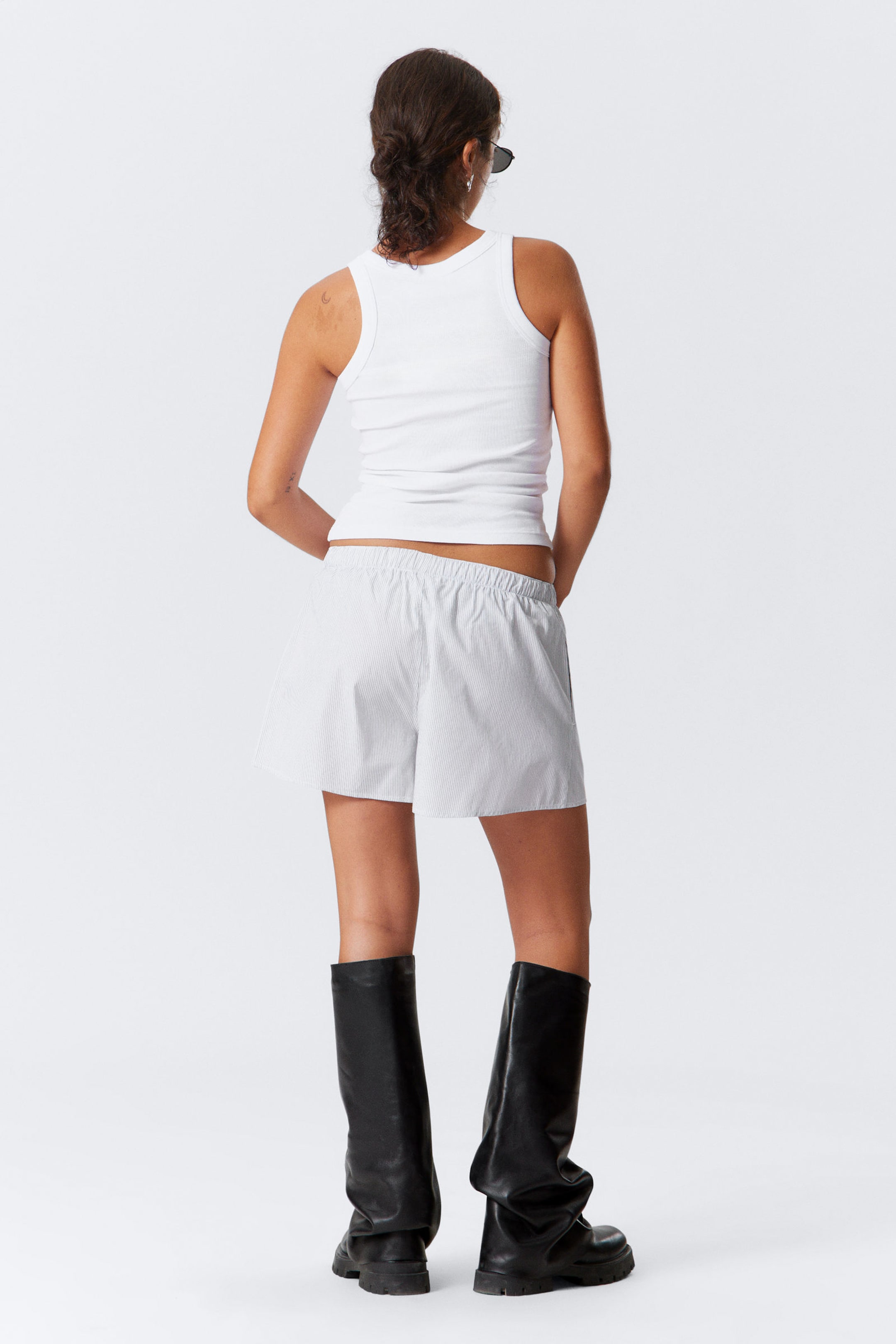 Weiß gestreift - Relaxte Baumwoll-Boxershorts - 2