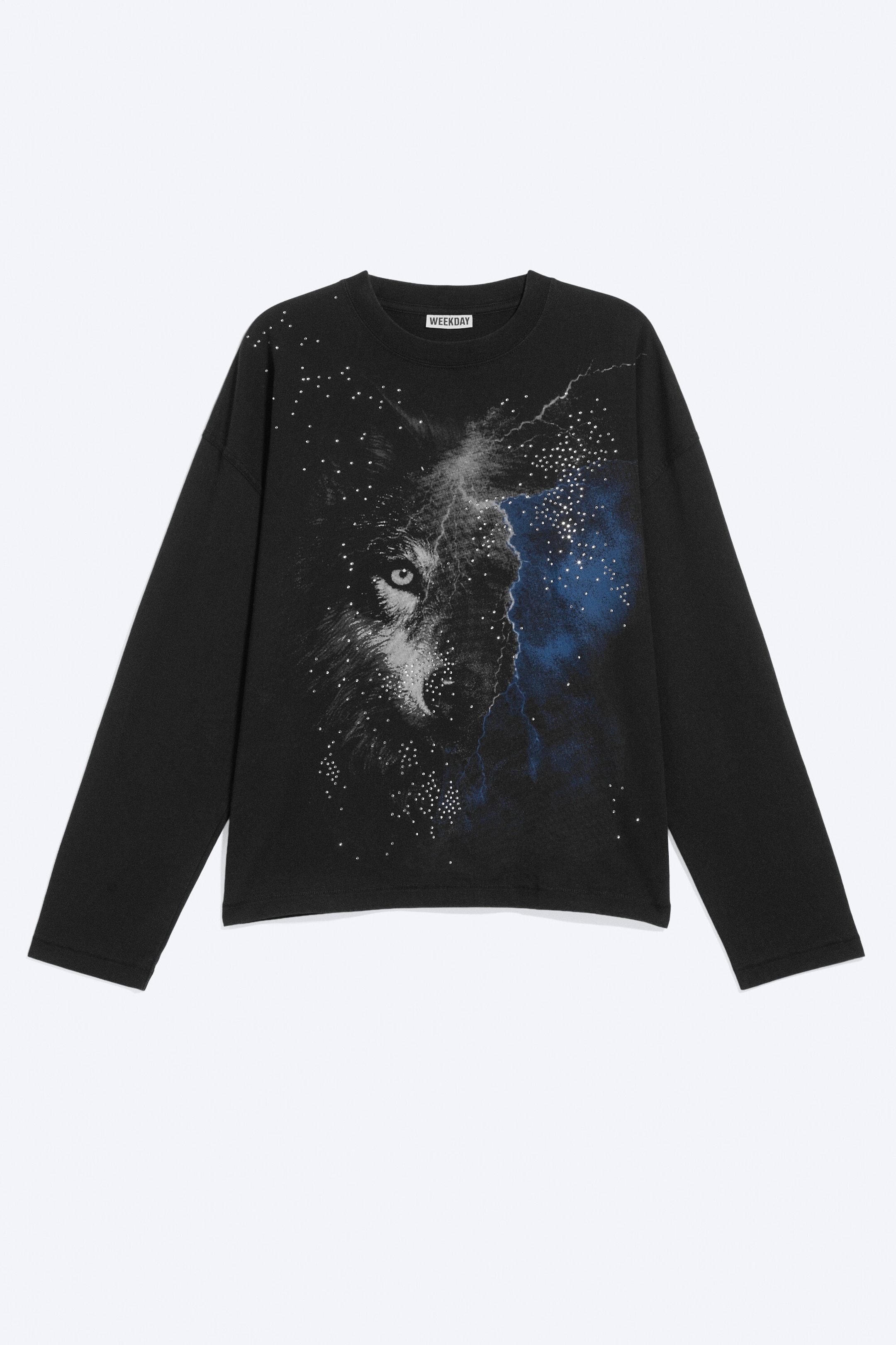 Sort – Lightning - Oversized grafisk langermet - 0
