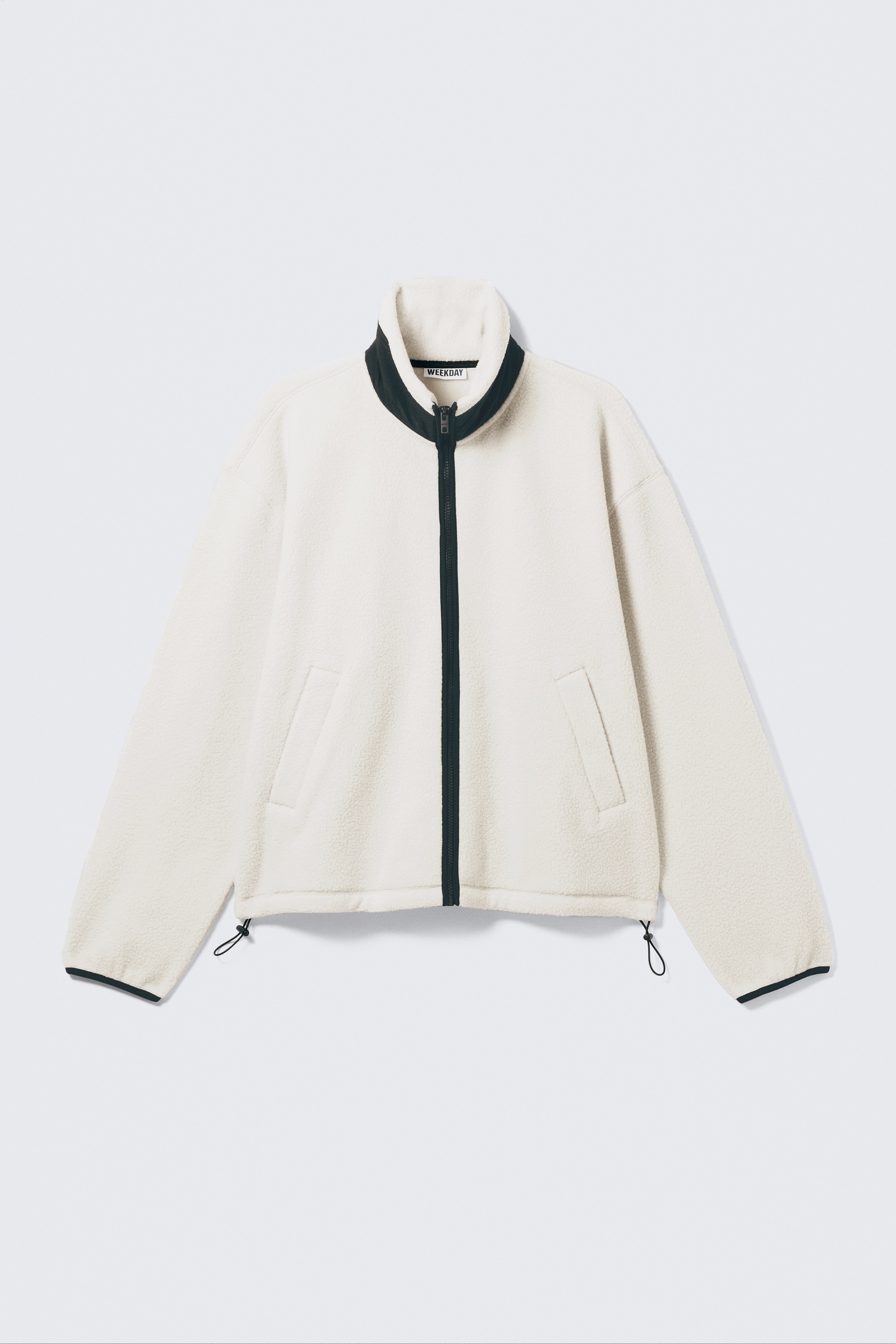 Veste polaire zippée coupe ample - Blanc/Noir/Vert marbré