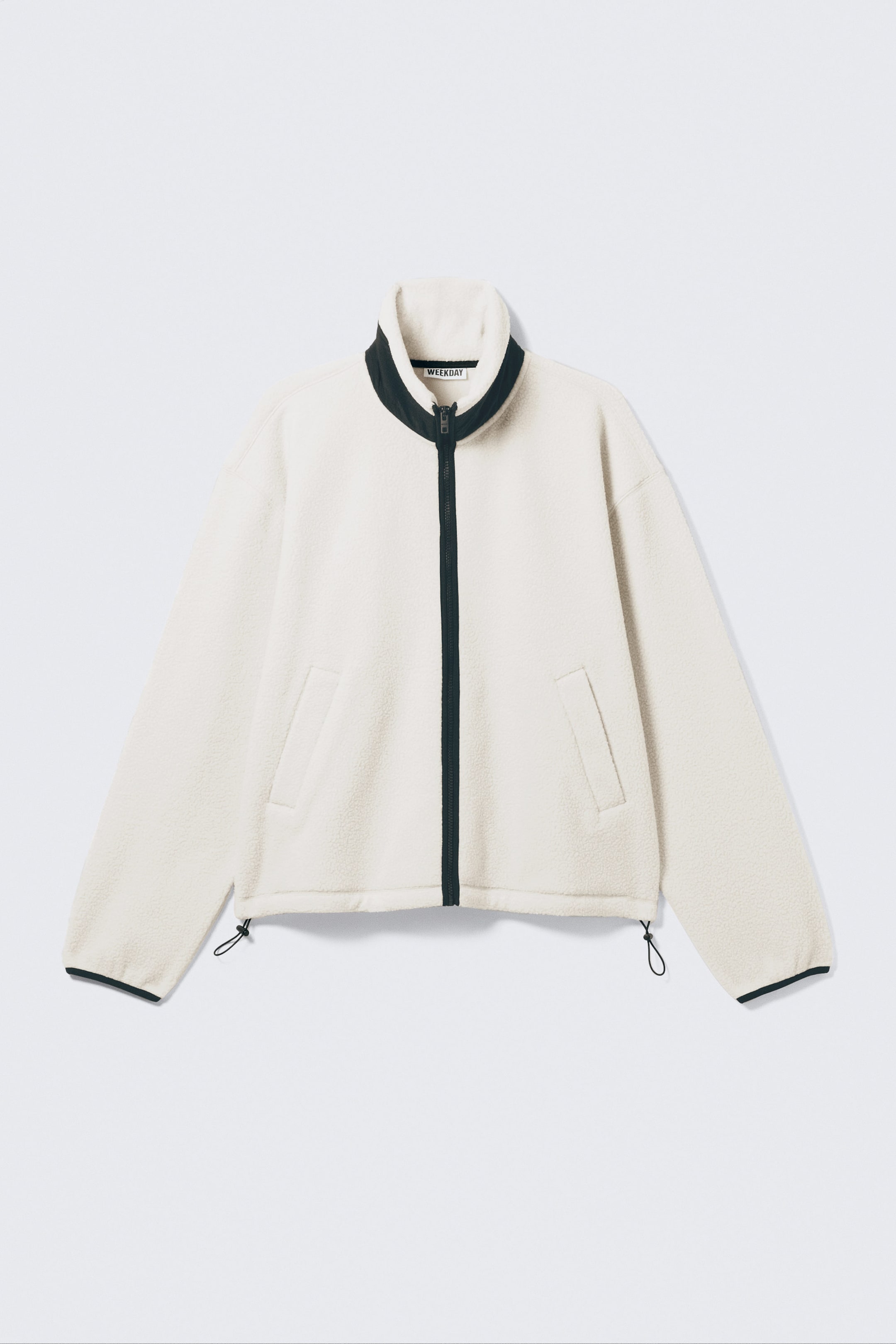 Blanc - Veste polaire zippée coupe ample - 3