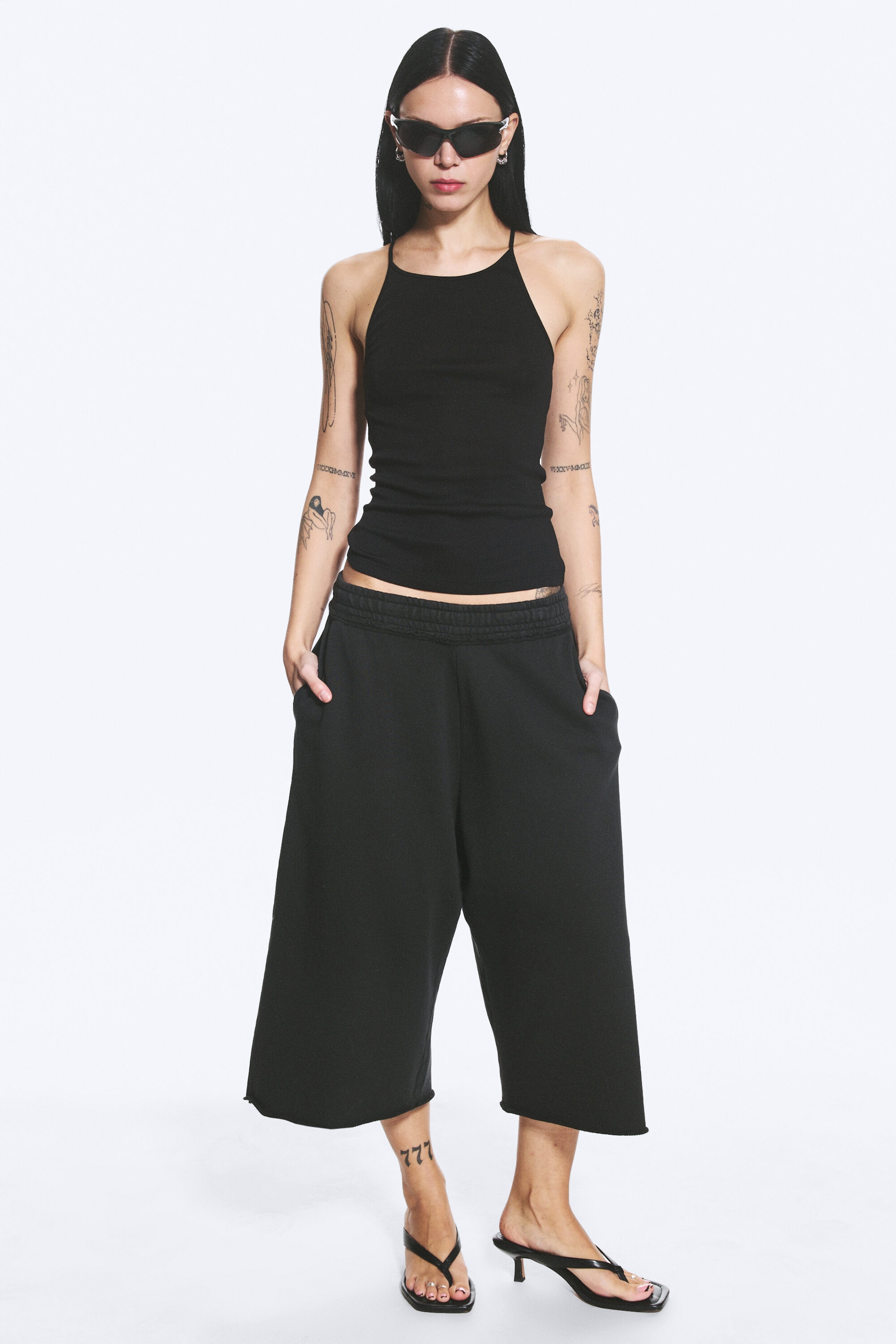 Black - Loose Terry Shorts - 1