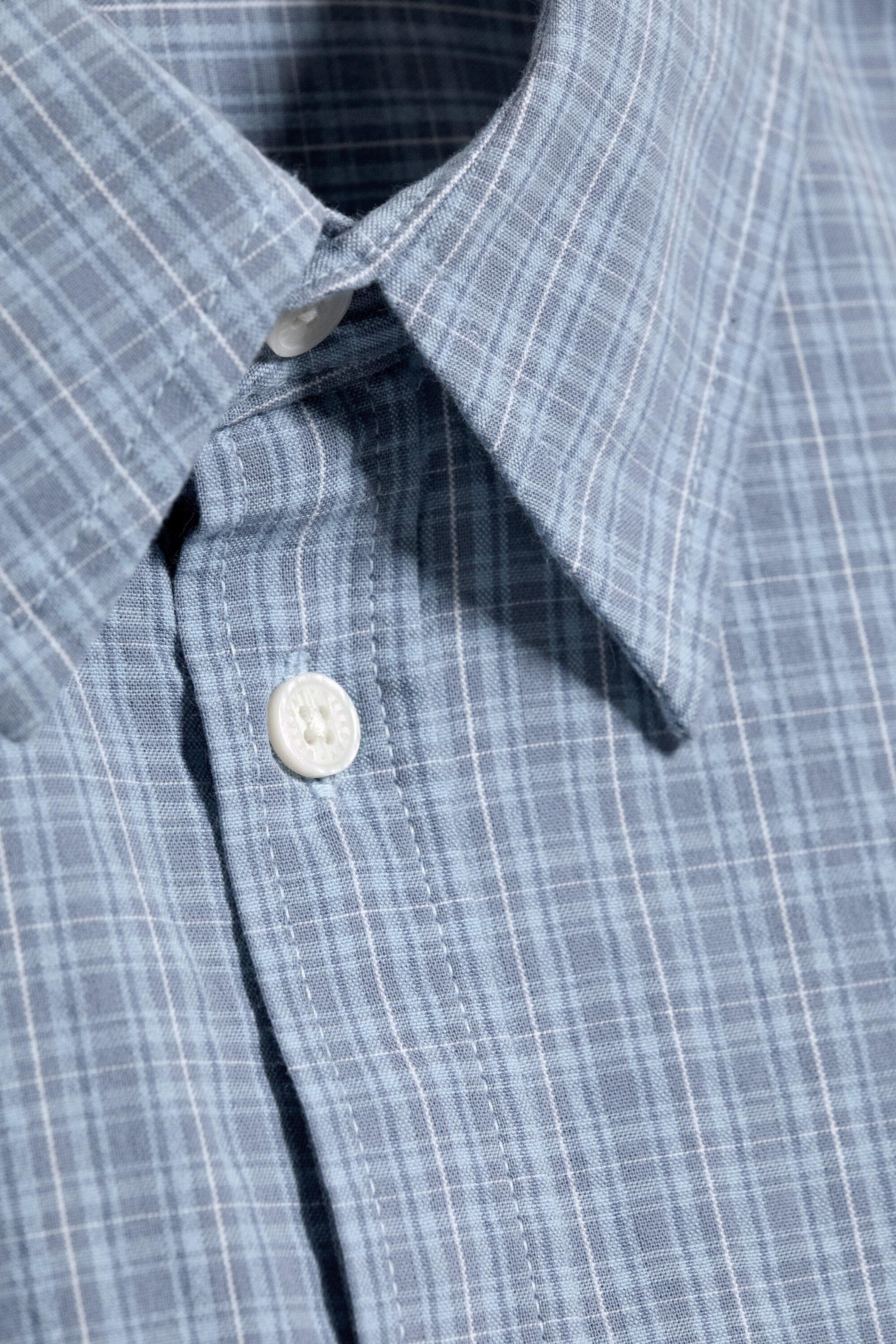 Dusty Blue - Checked - Ruimvallend katoenen overhemd - 5