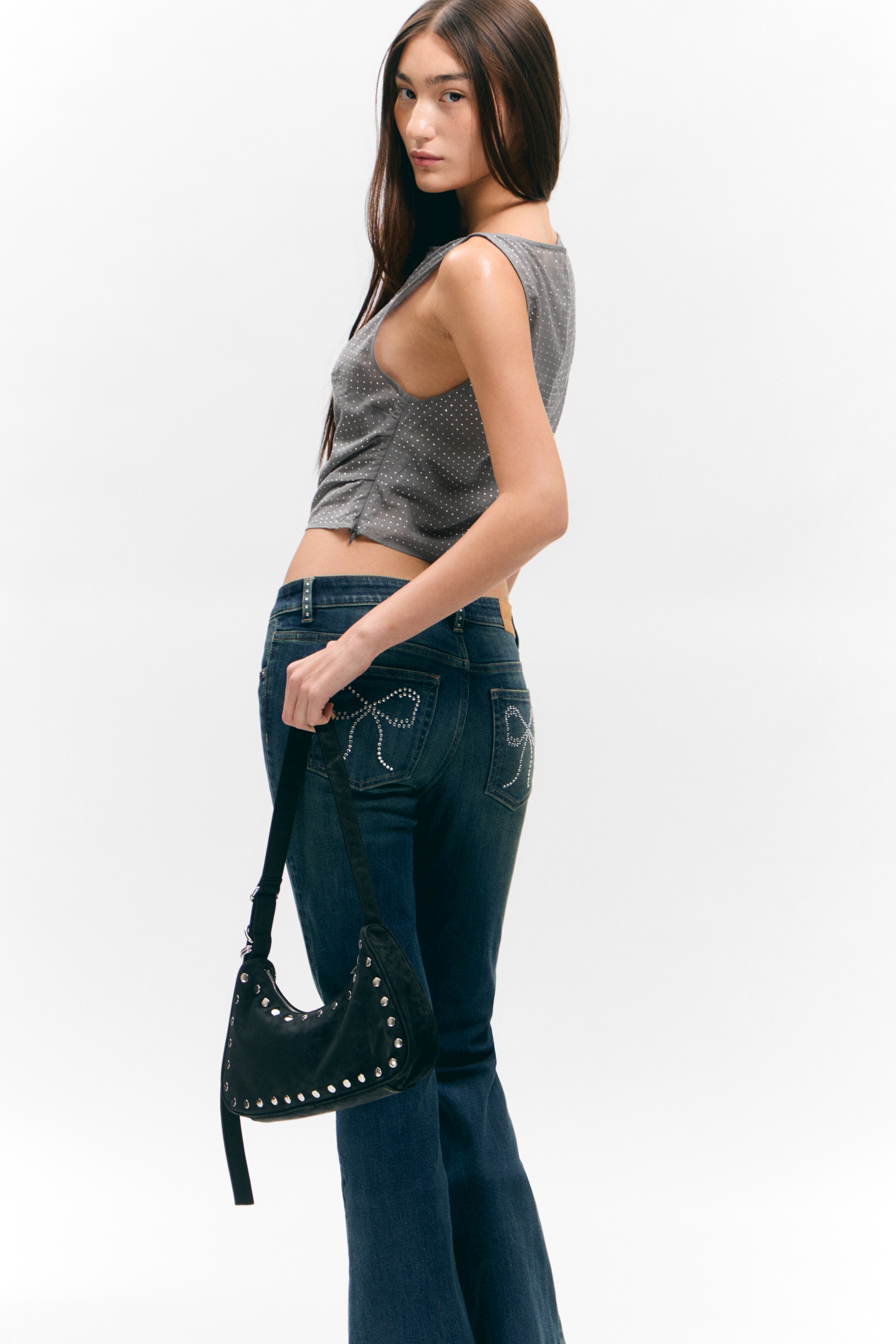 Größeres Bild ansehen: Ärmelloses Paillettentop - Grau - Strasssteine - Ladies | H&M DE 4