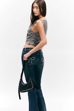 Grau - Strasssteine - Ärmelloses Paillettentop - 3