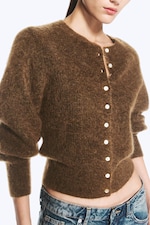 Brown Melange - Mohair blend cardigan - 1