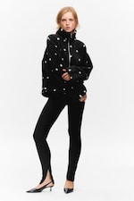 Gepunktetes Schwarz - Fleecejacke mit Reißverschluss - 0