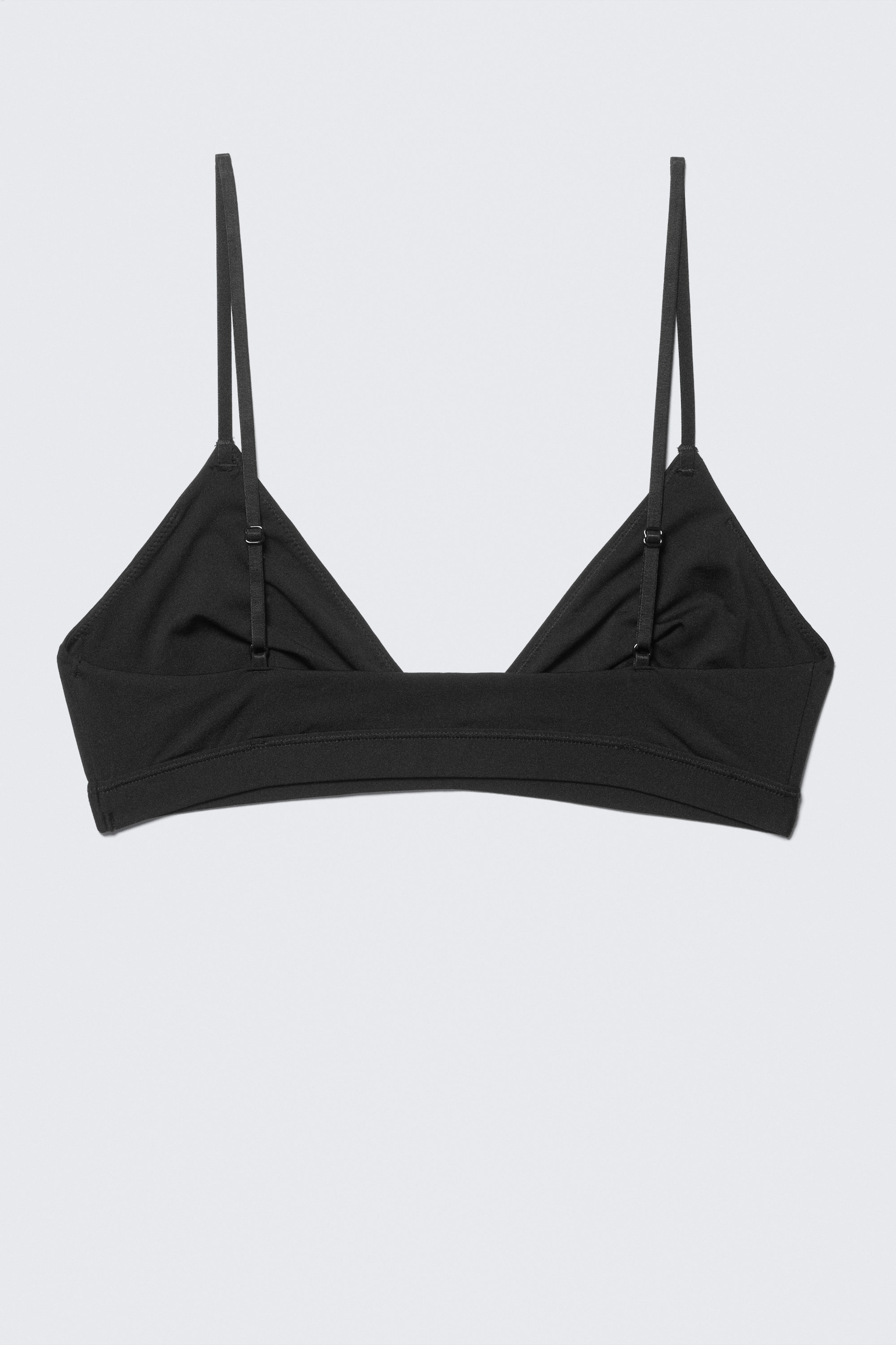 Black - Soft Micro V-neck Triangle Bra - 2