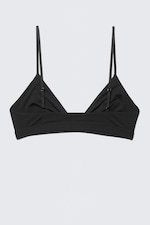 Black - Soft Micro V-neck Triangle Bra - 1