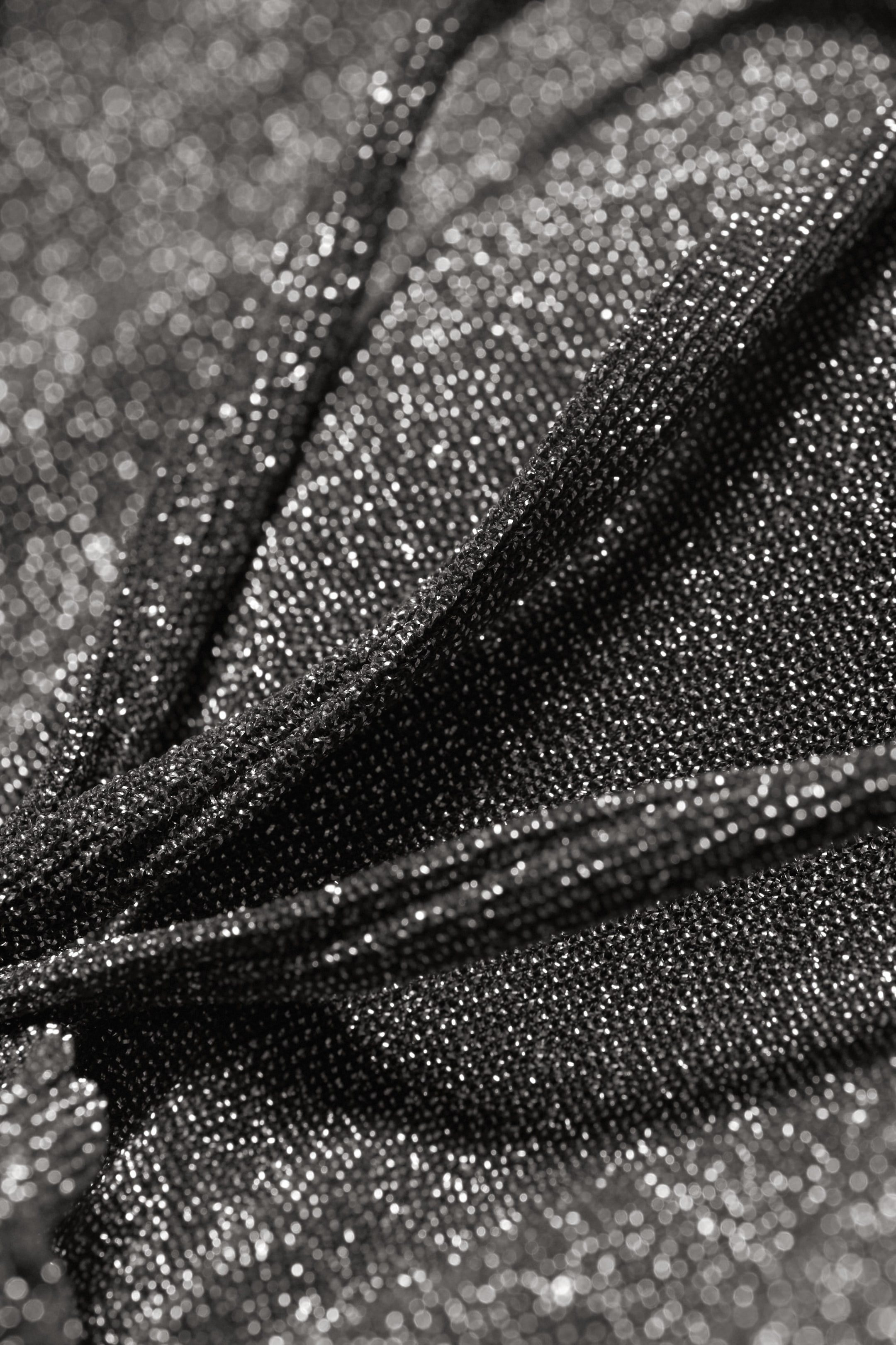 Grey - Glitter - Tie-Back Glitter Bikini Top - 5