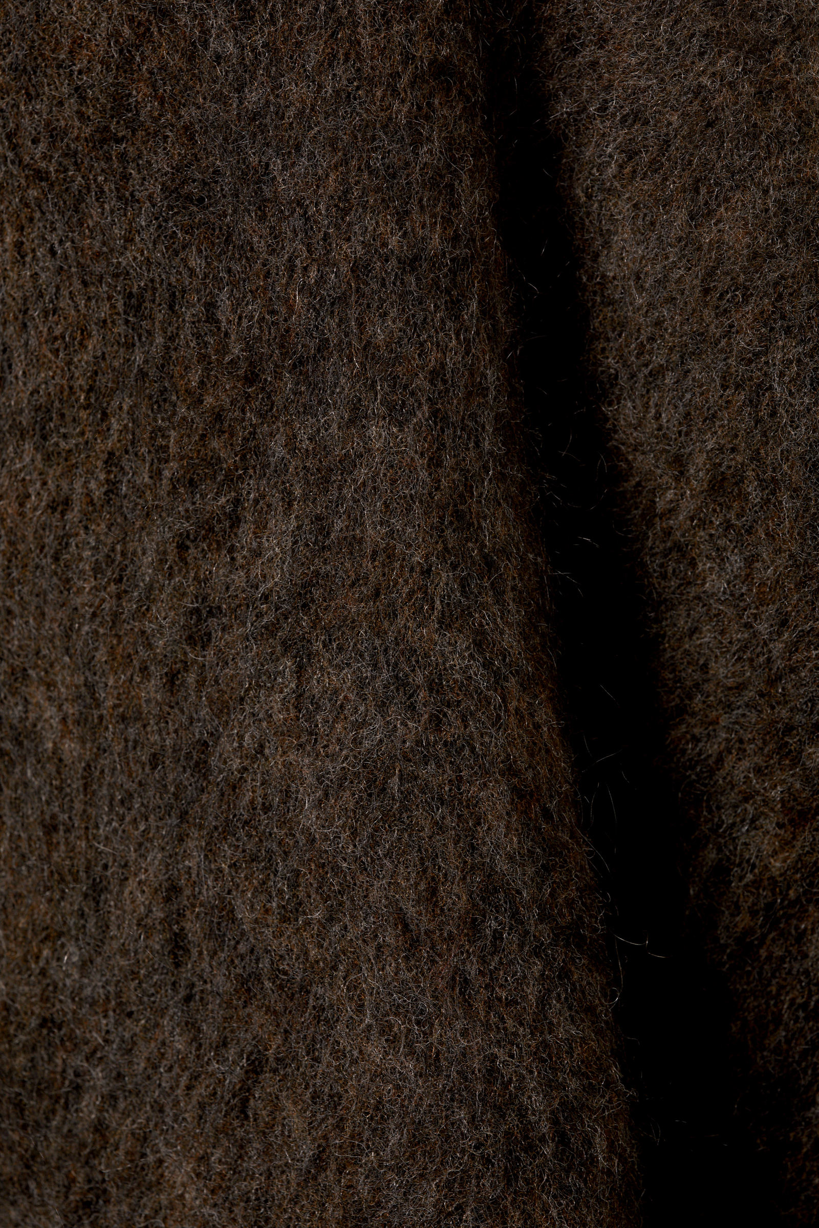 oversized knitted mohair blend sweater - Dark Brown Melange