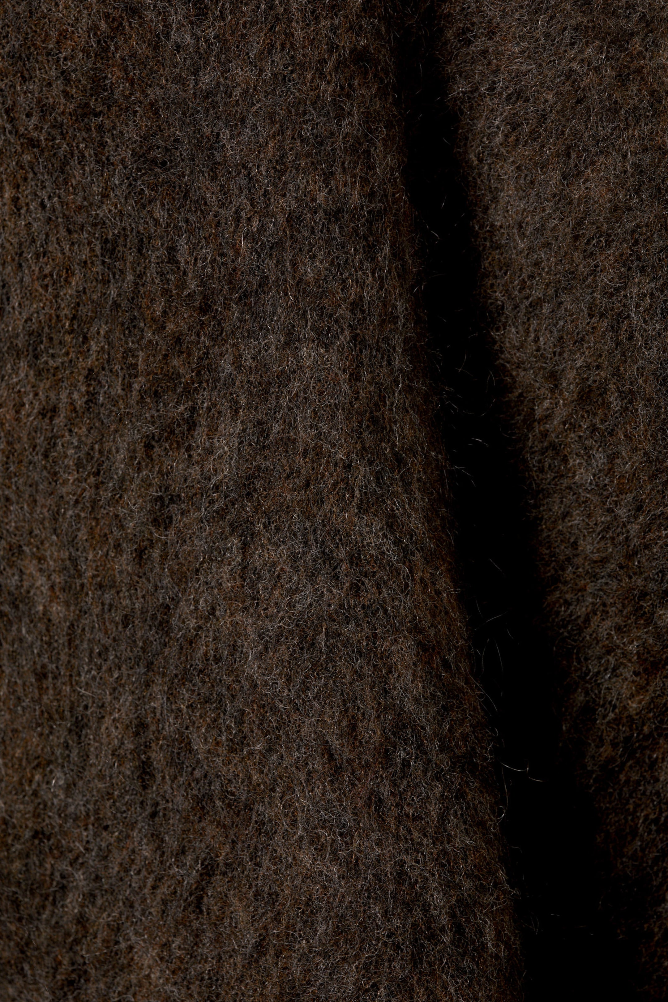Dunkelbraun meliert - Oversized-Strickpullover aus Mohairmischung - 1