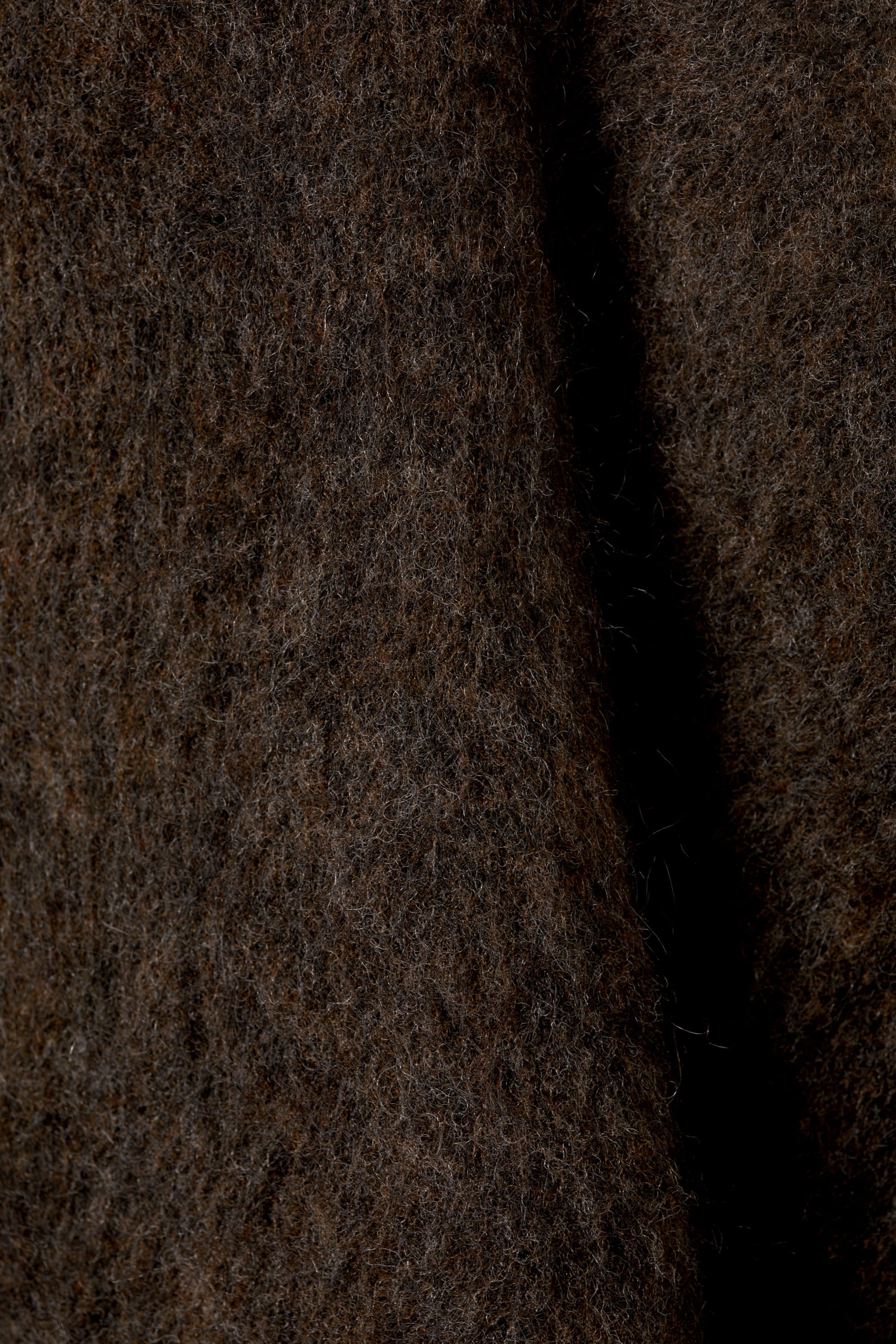 Dunkelbraun meliert - Oversized-Strickpullover aus Mohairmischung - 2