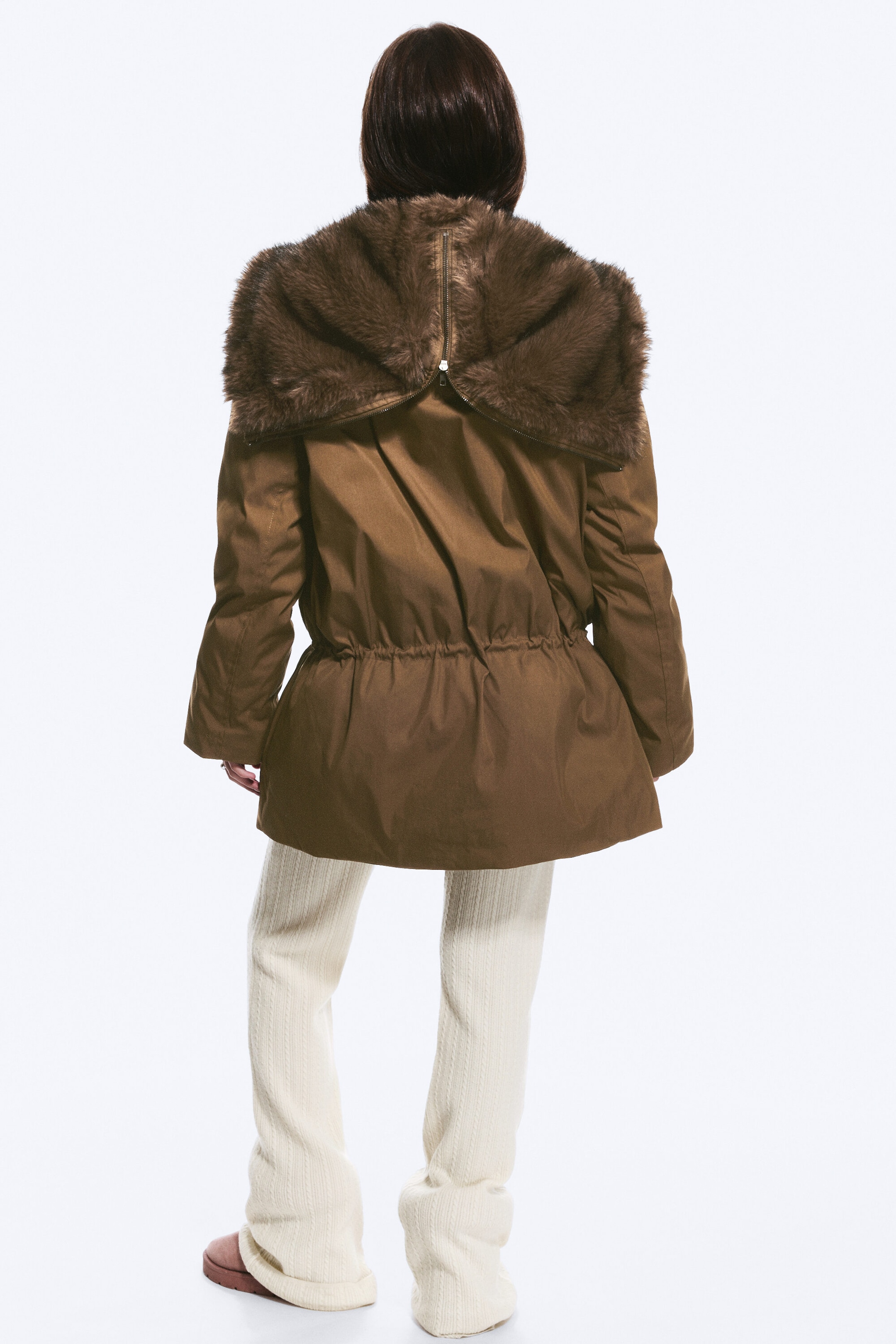 Brown - Fur-Trimmed Cotton Canvas Parka - 4
