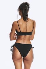 Noir - Bas de maillot avec liens à nouer - 1