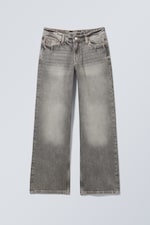 Canyon Grey - Medium Grey - Ample Low Rise Loose Wide Jeans - 0