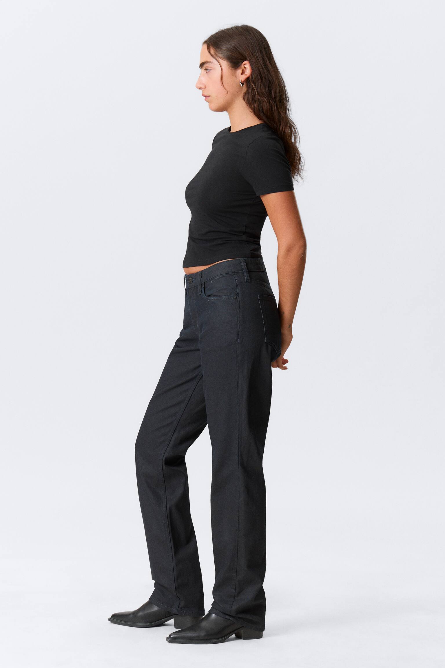 Laika Coated Mid Rise Straight Leg Jeans - Indigo Coating - Dark Blue - 4