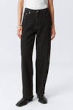 Ink Black - Black - Rail Mid Rise Loose Wide Leg Jeans - 2