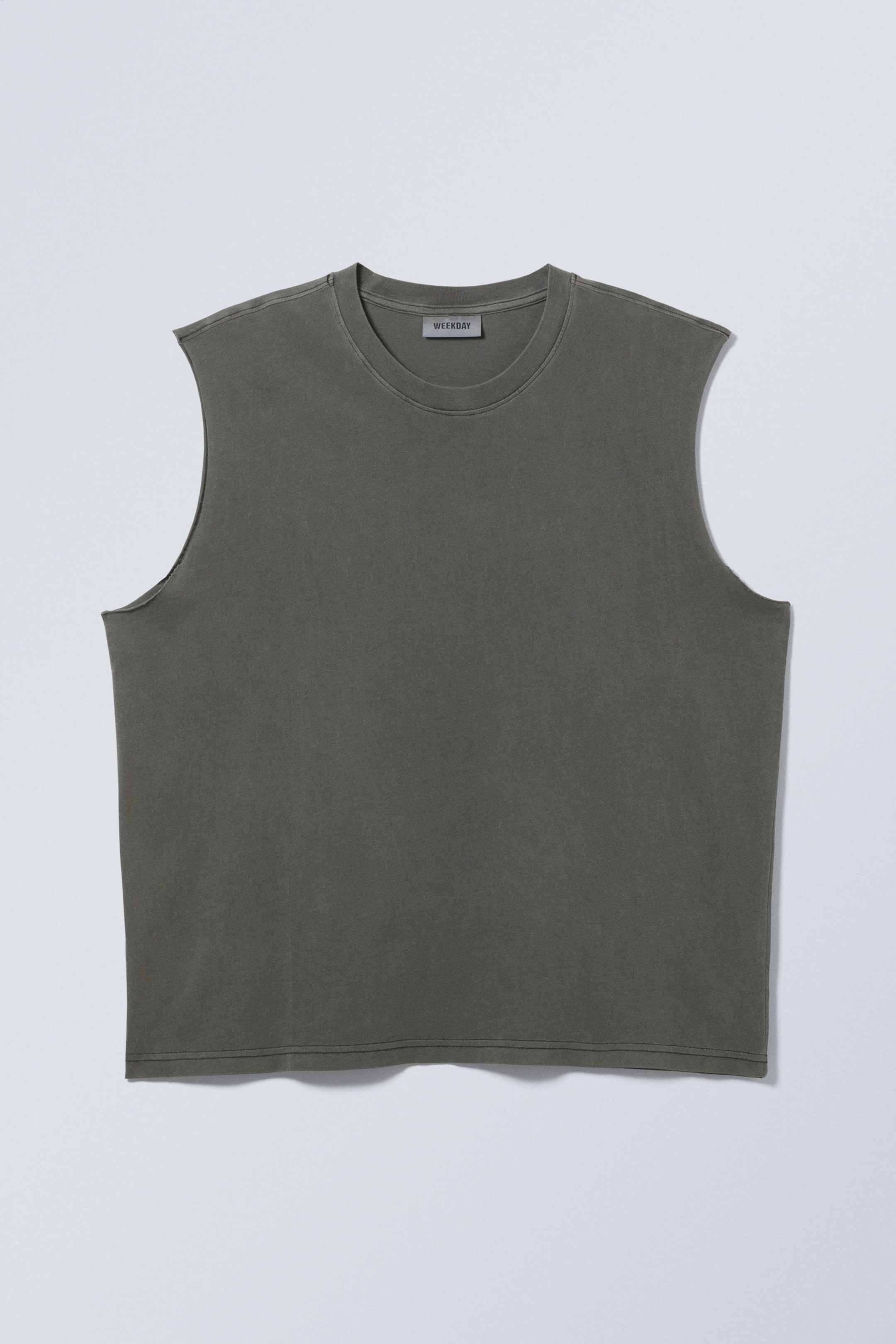 Washed Dark Grey - Loose Cotton Tank Top - 1