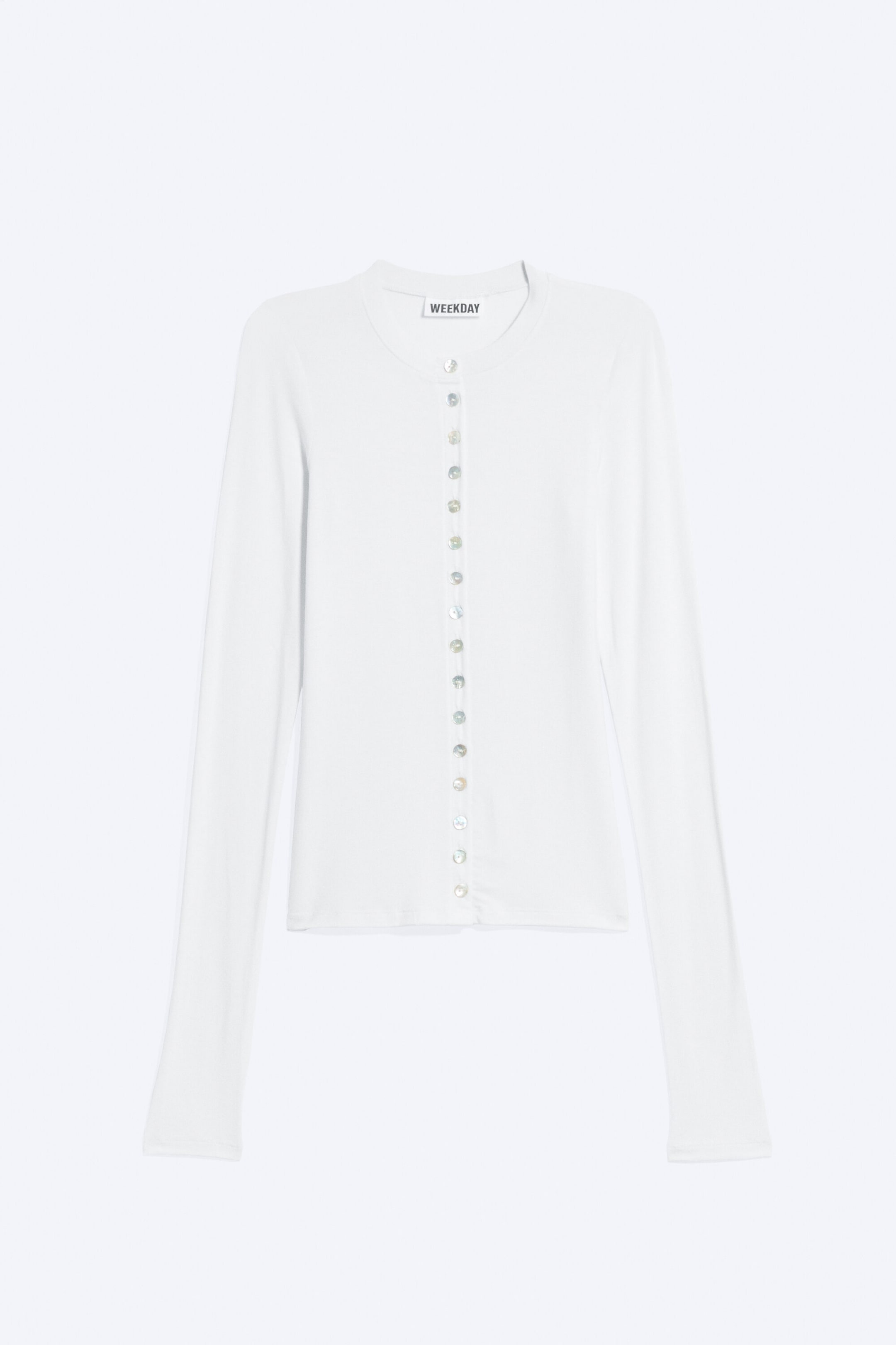 White - Pearl Button Cardigan - 3