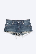 Blue Hymn - Medium Blue - Venus Frayed Low Rise Denim Hotpants - 0