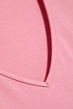 Pink - Slim V‑Neck Jersey Top - 5
