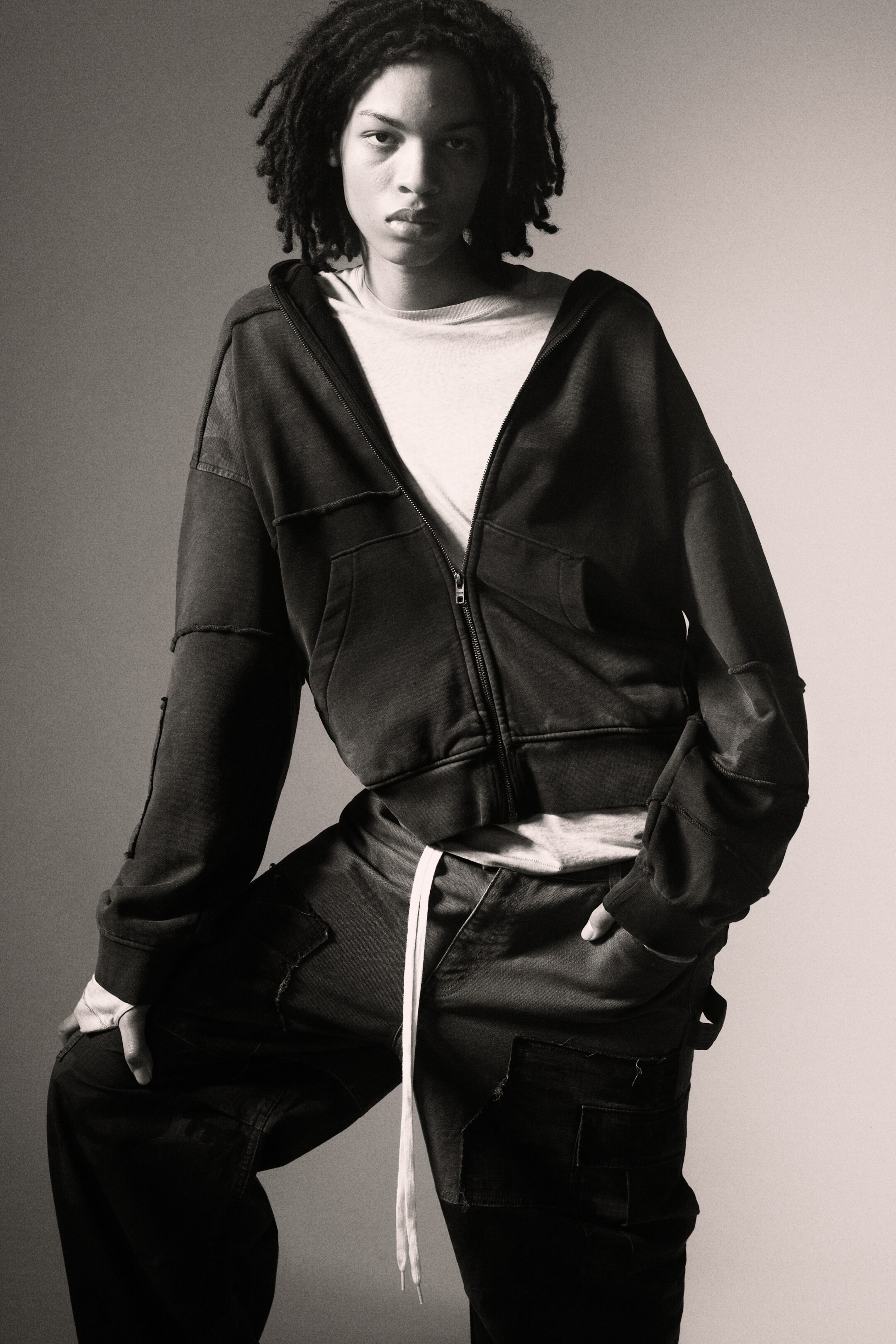 Vezi imaginea mai mare: Hanorac cu fermoar Patchwork Spălat - Albastru închis spălat - BĂRBAŢI | H&M RO 1