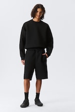 Black - Loose Fit Scuba Shorts - 0