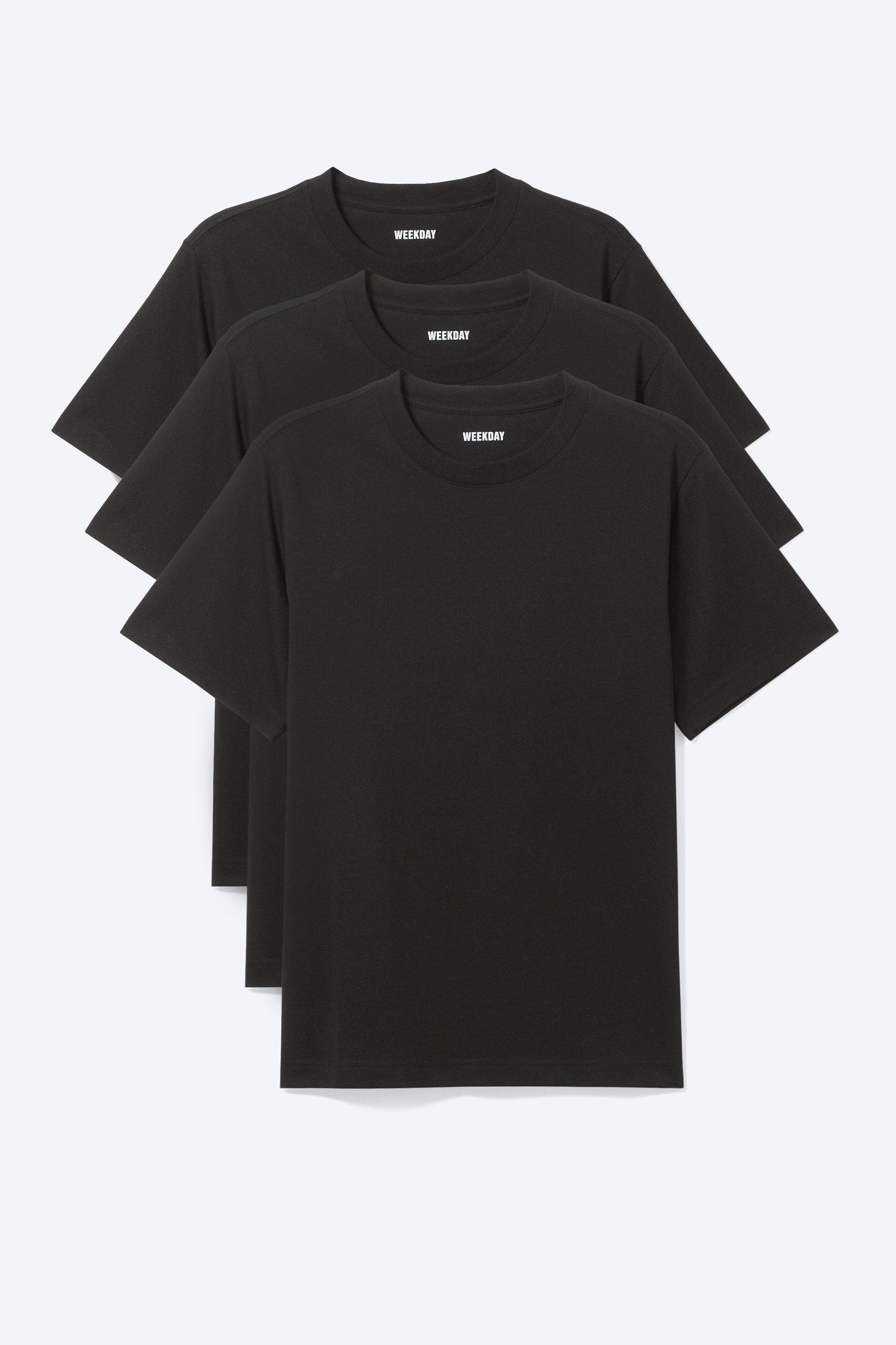 3-pack klassisk boxig t-shirt - Svart/Vit