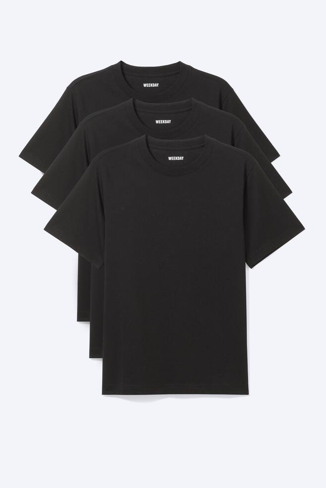 Pack de 3 T-Shirts Clássicas Boxy - Preto/Branco - 1