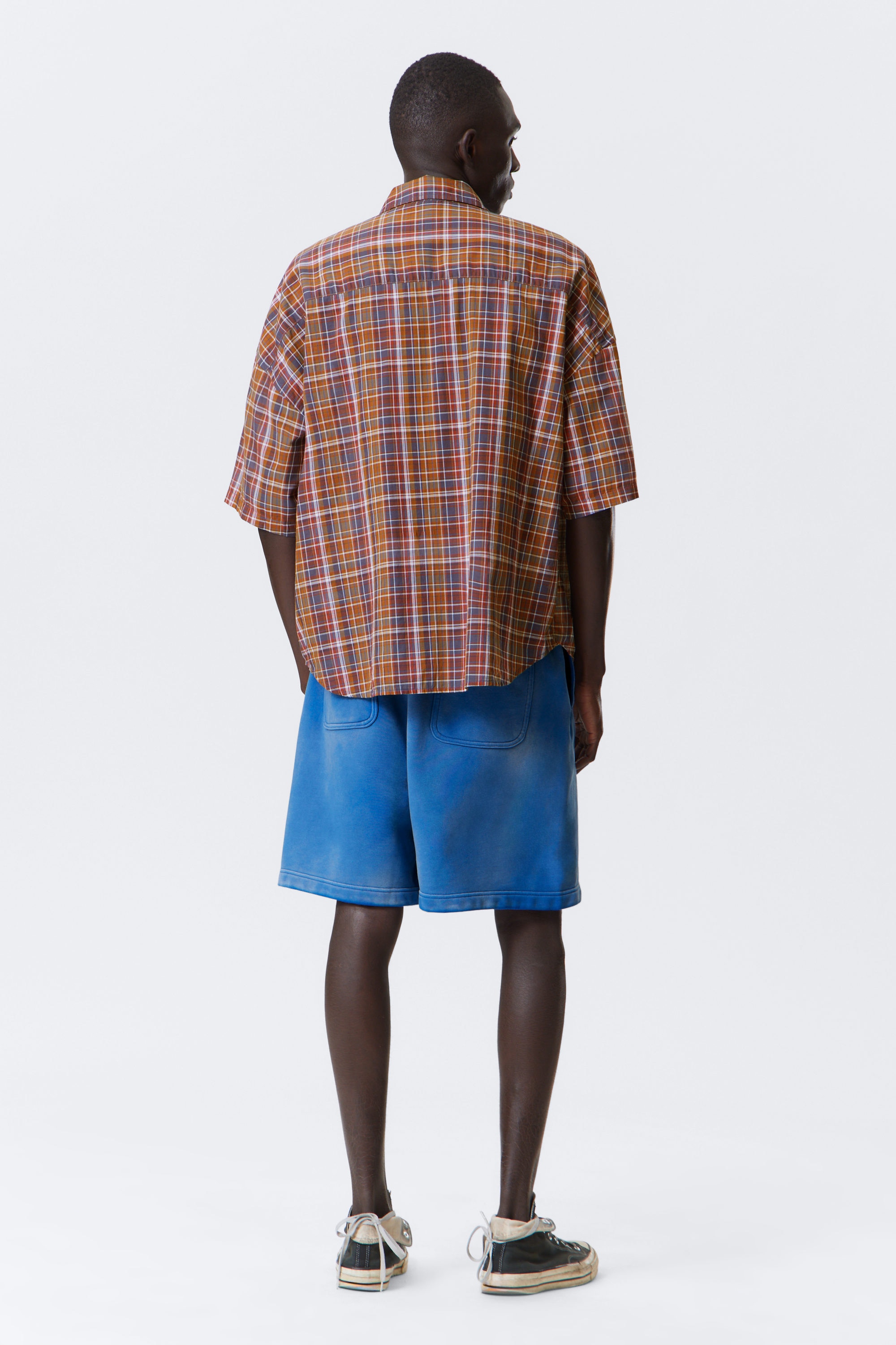 Red Multi Checkr - Checked Oversized Short Sleeve Shirt - 3