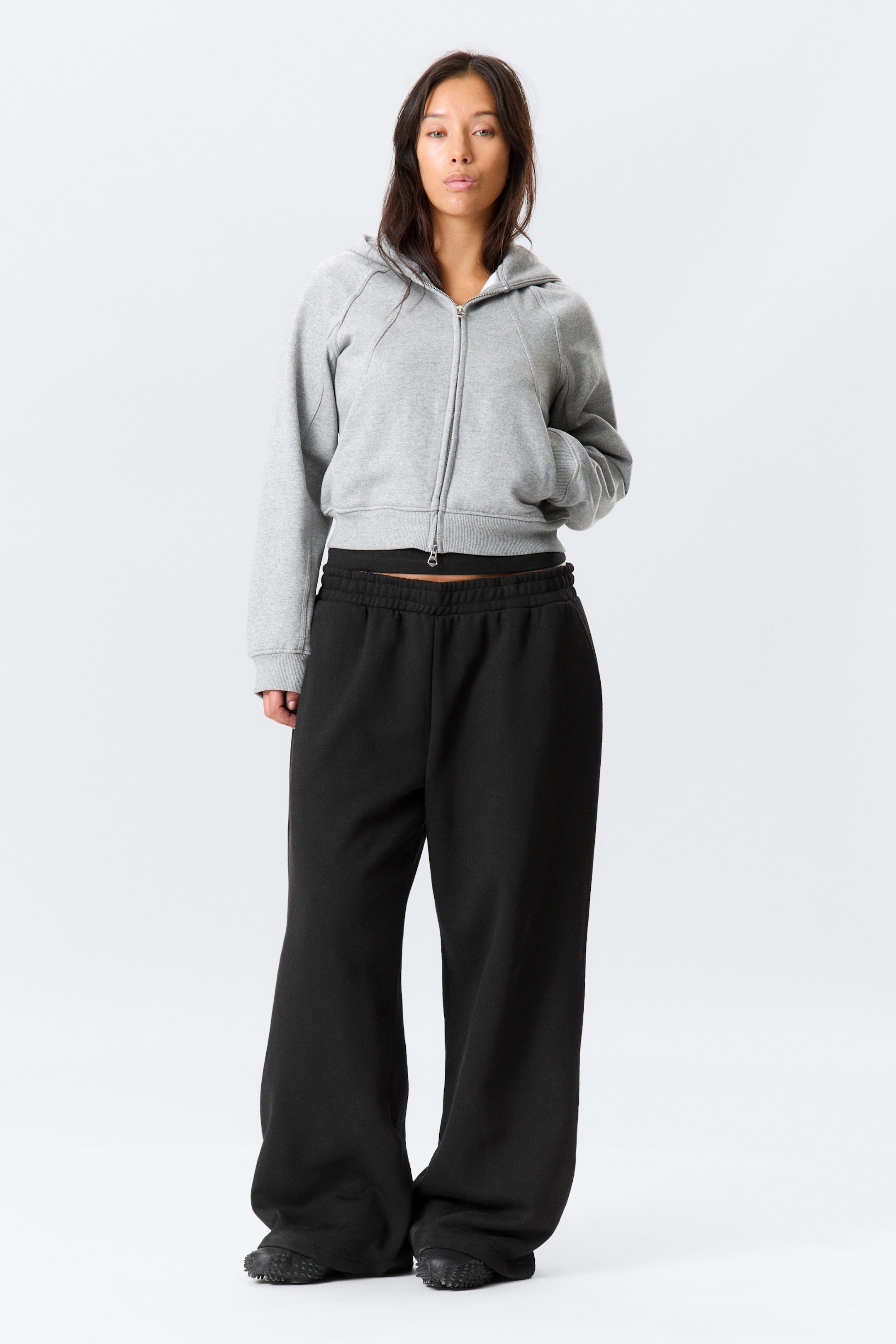 Black - Loose Long Heavyweight Sweatpants - 1
