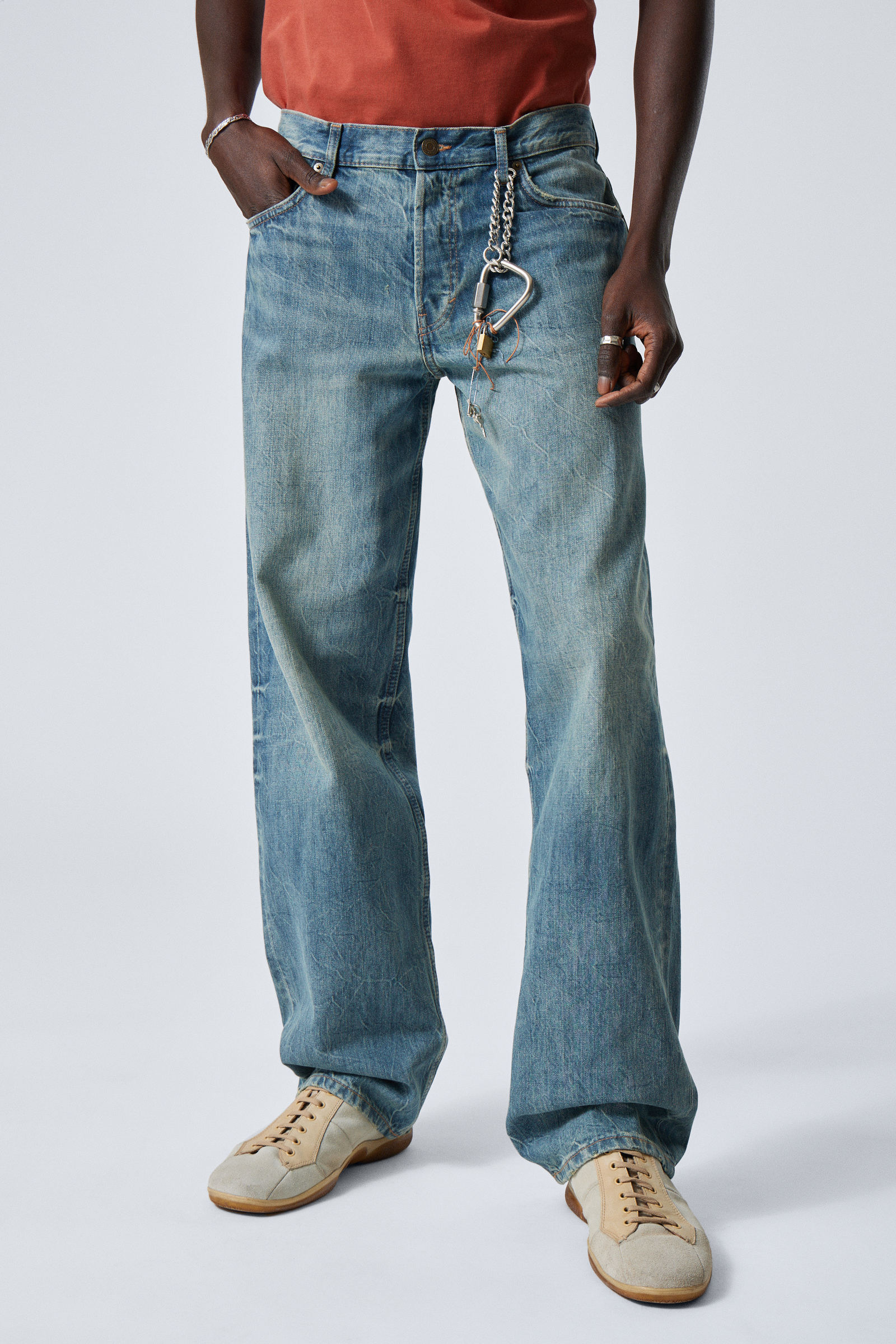 WEEKDAY◆LOOSE CHAMBRAY DENIM TROUSERS［Washed Blue］ loose chambray denim trousers - Washed Blue | Weekday WW