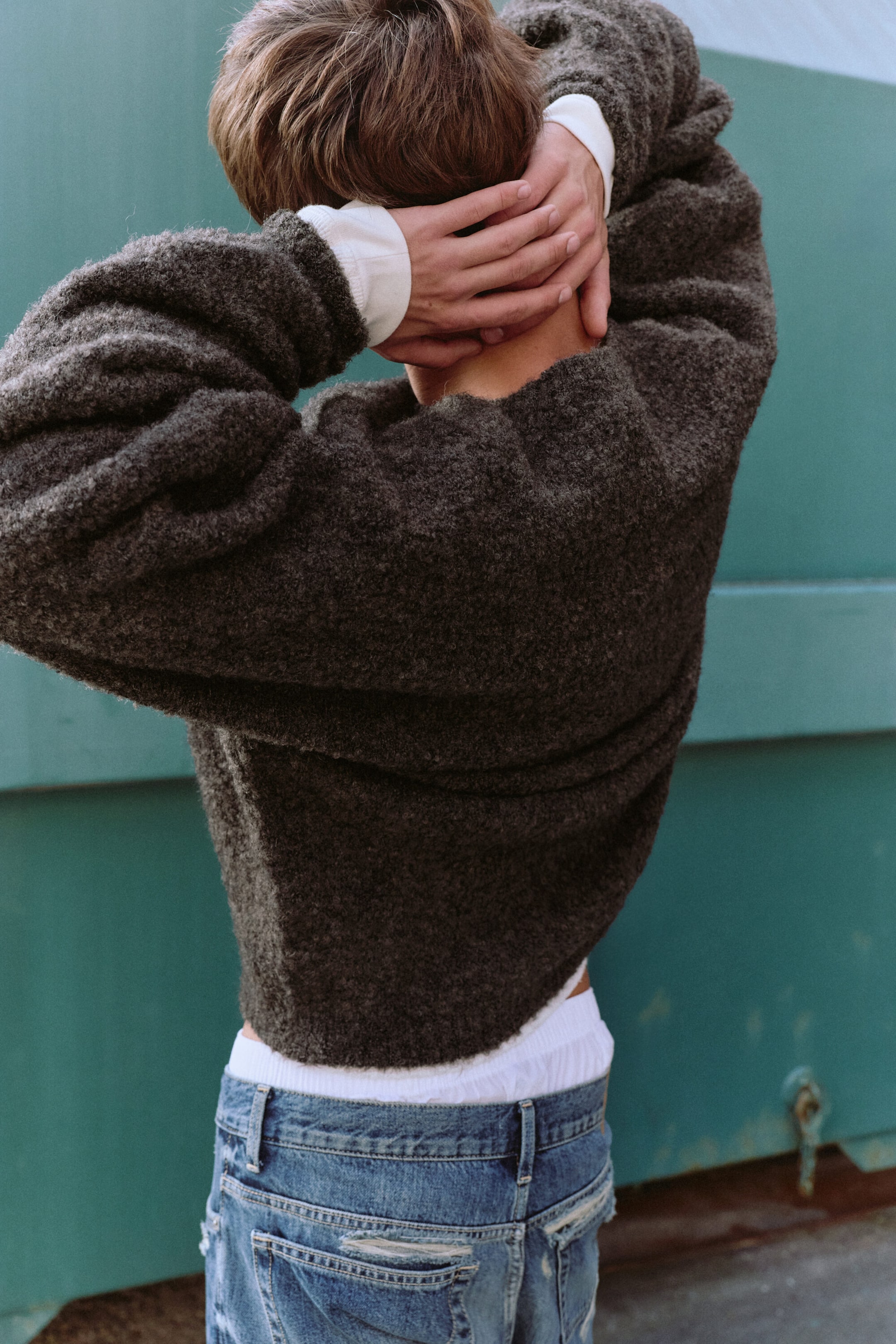 Dark Brown Melange - Relaxed Wool-Blend Crew-Neck Sweater - 2