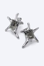 Silver - Sculptural Stud earrings - 0