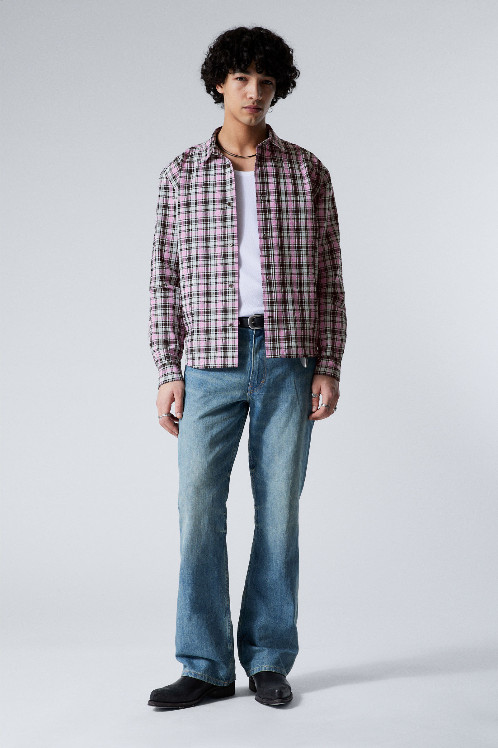 ★英国発*WEEKDAY*新作*チェックシャツ/pink checkered★ ピンクチェックシャツ - ROYNINE | 60% - アジアファッション通販