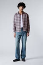Rosa kariert - Entspanntes kariertes Langarmshirt - 1