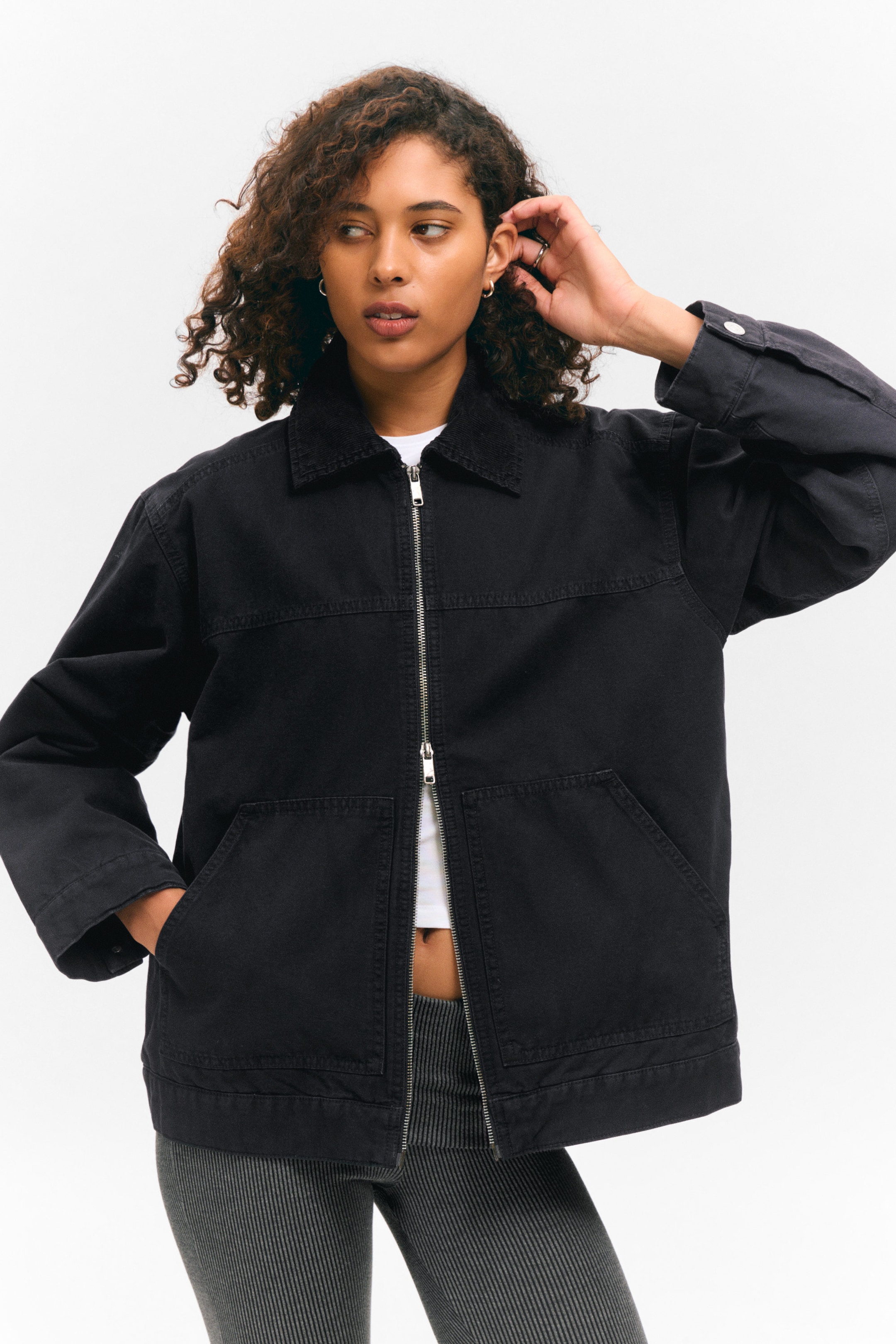Black - Padded Cotton Canvas Jacket - 2