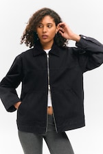 Black - Padded Cotton Canvas Jacket - 2
