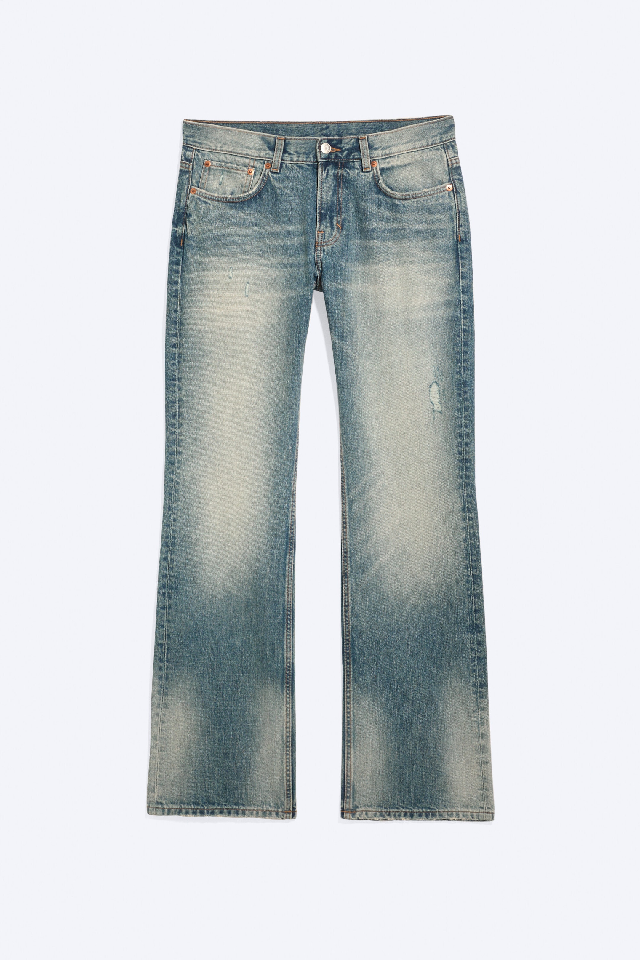 Chill Blue - Mellanblå - Sky Low Waist Regular Bootcut Jeans - 5