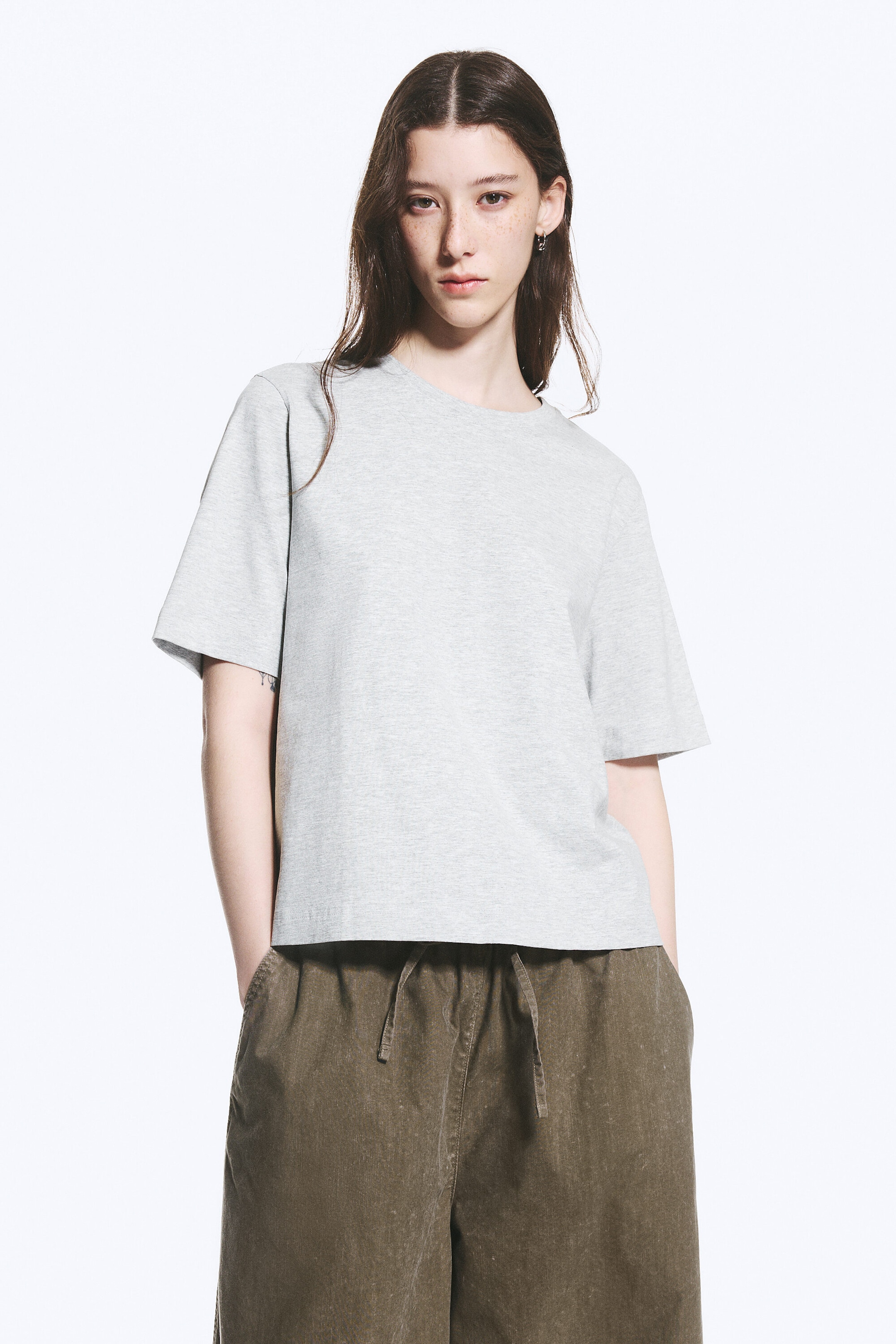 Hellgrau - Kastiges T-Shirt Perfect - 1