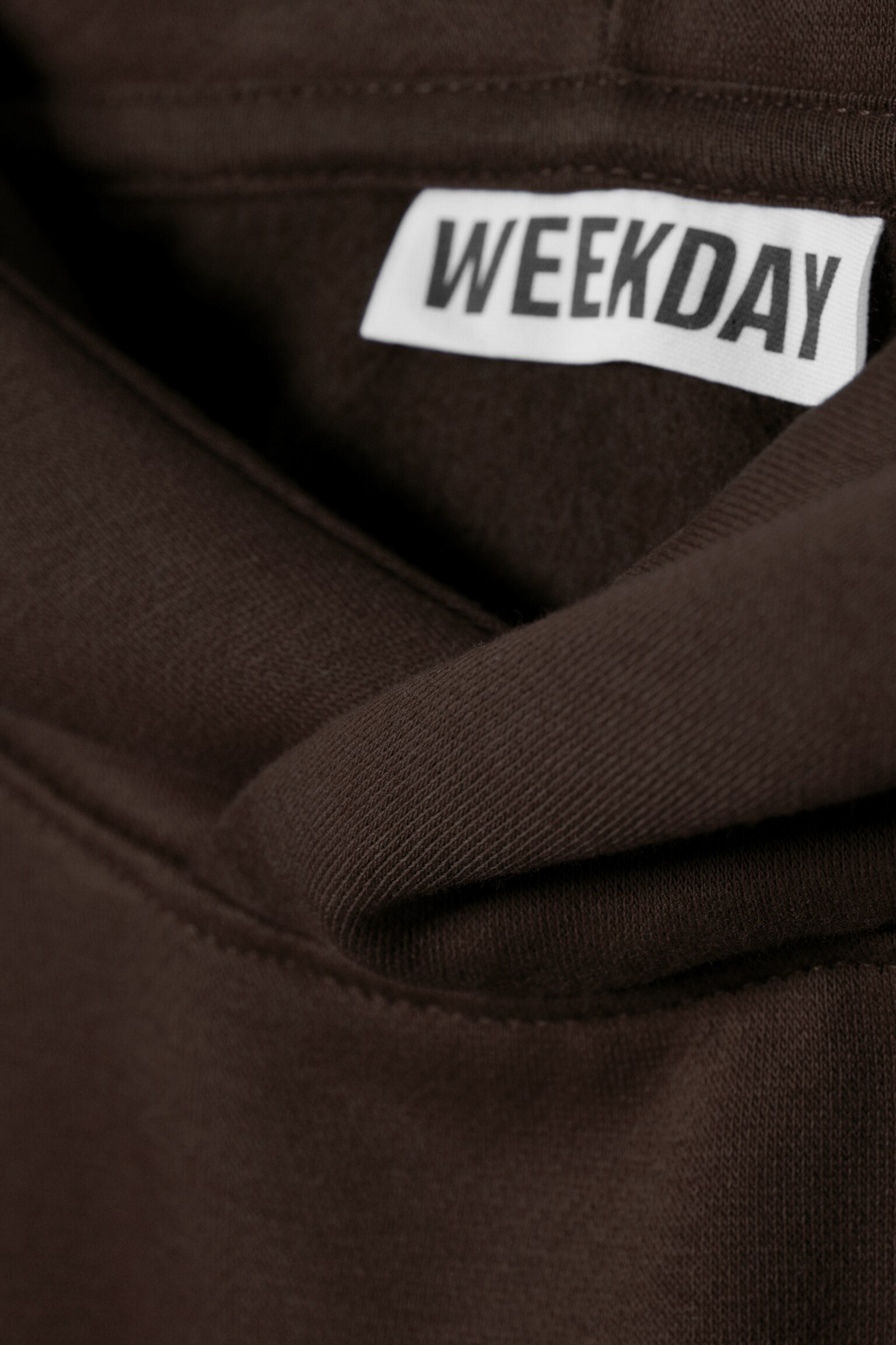 Oversized hoodie i kraftig bomullsfleece - Mörkbrun/Mörkblå/Gråmelerad - 3